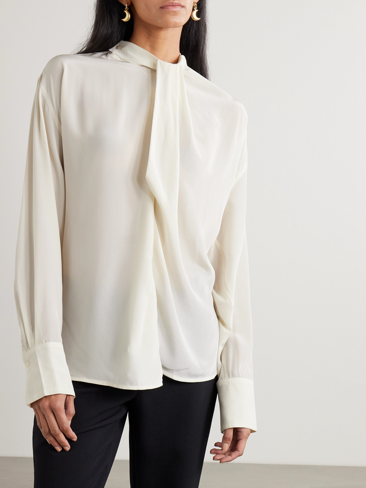 Asymmetric Draped Blouse