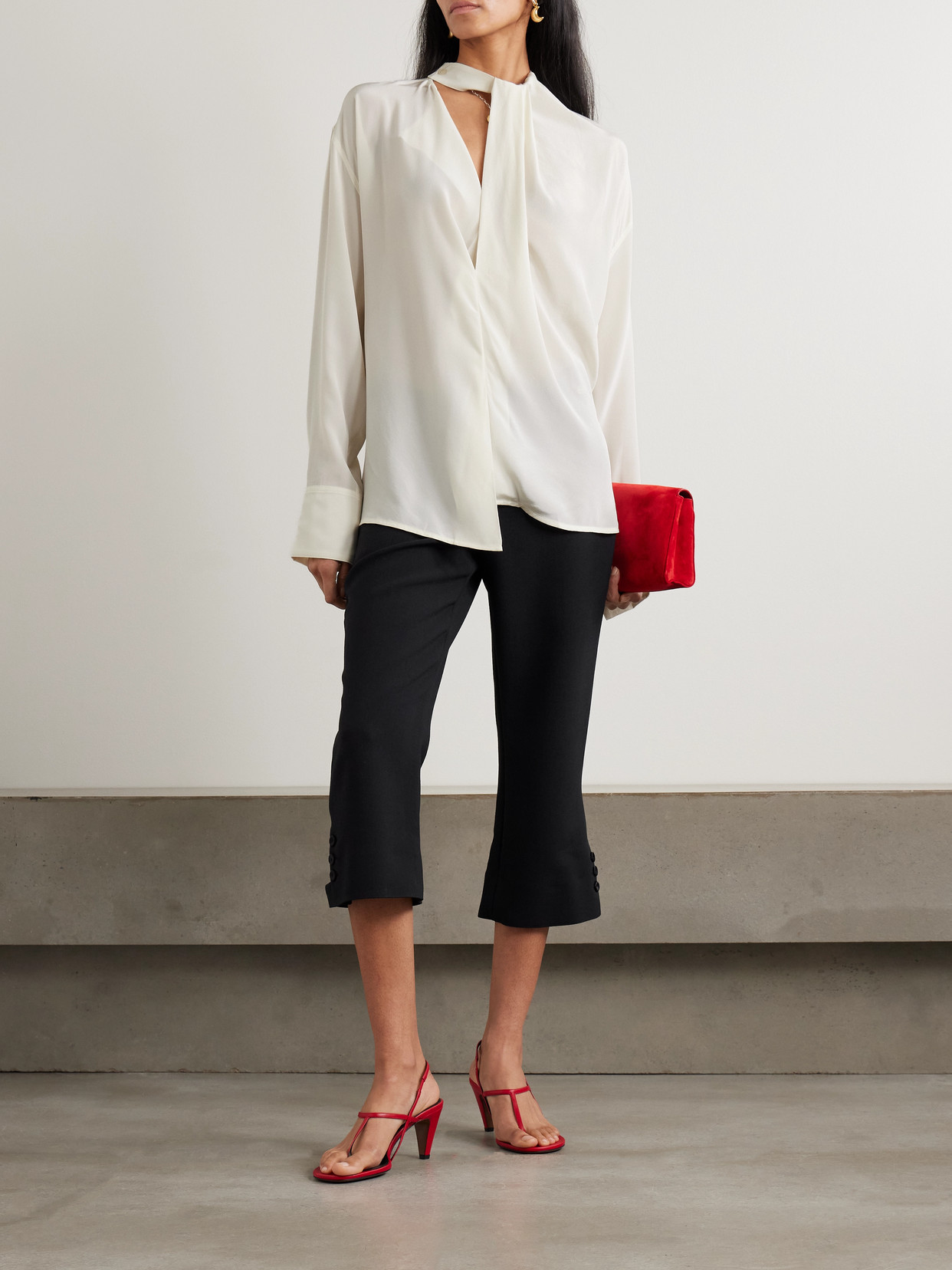 Asymmetric Draped Blouse