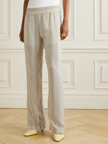 Victoria Beckham Striped woven wide-leg pants