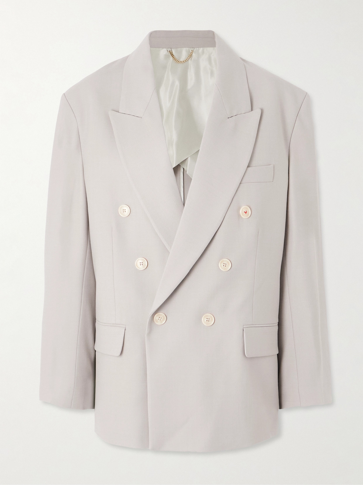 Victoria Beckham Pumice-coloured Double-breasted Jacket In Gray