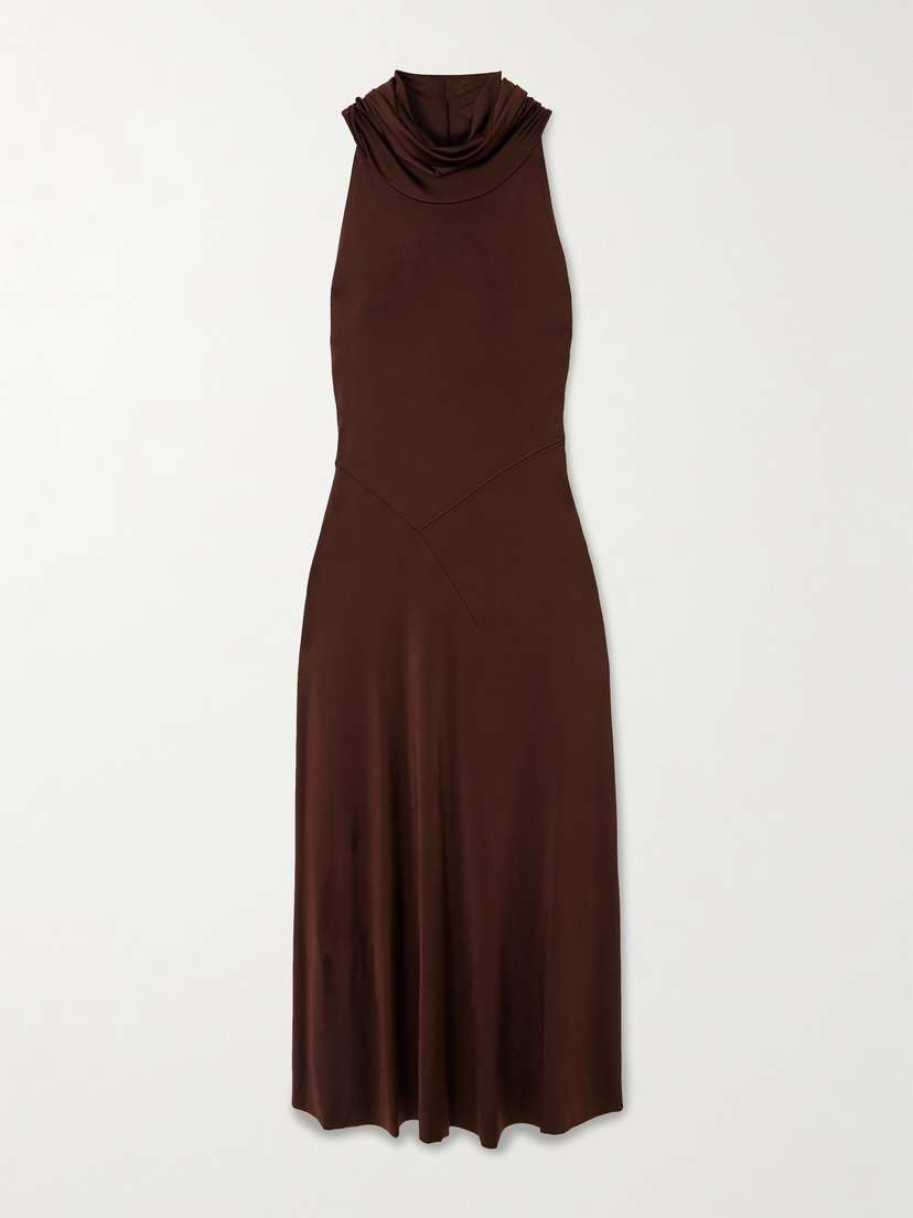 Victoria Beckham Hooded Stretch-jersey Midi Dress