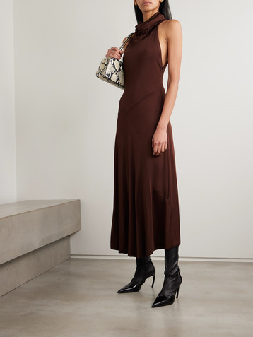 Victoria Beckham Hooded stretch-jersey midi dress