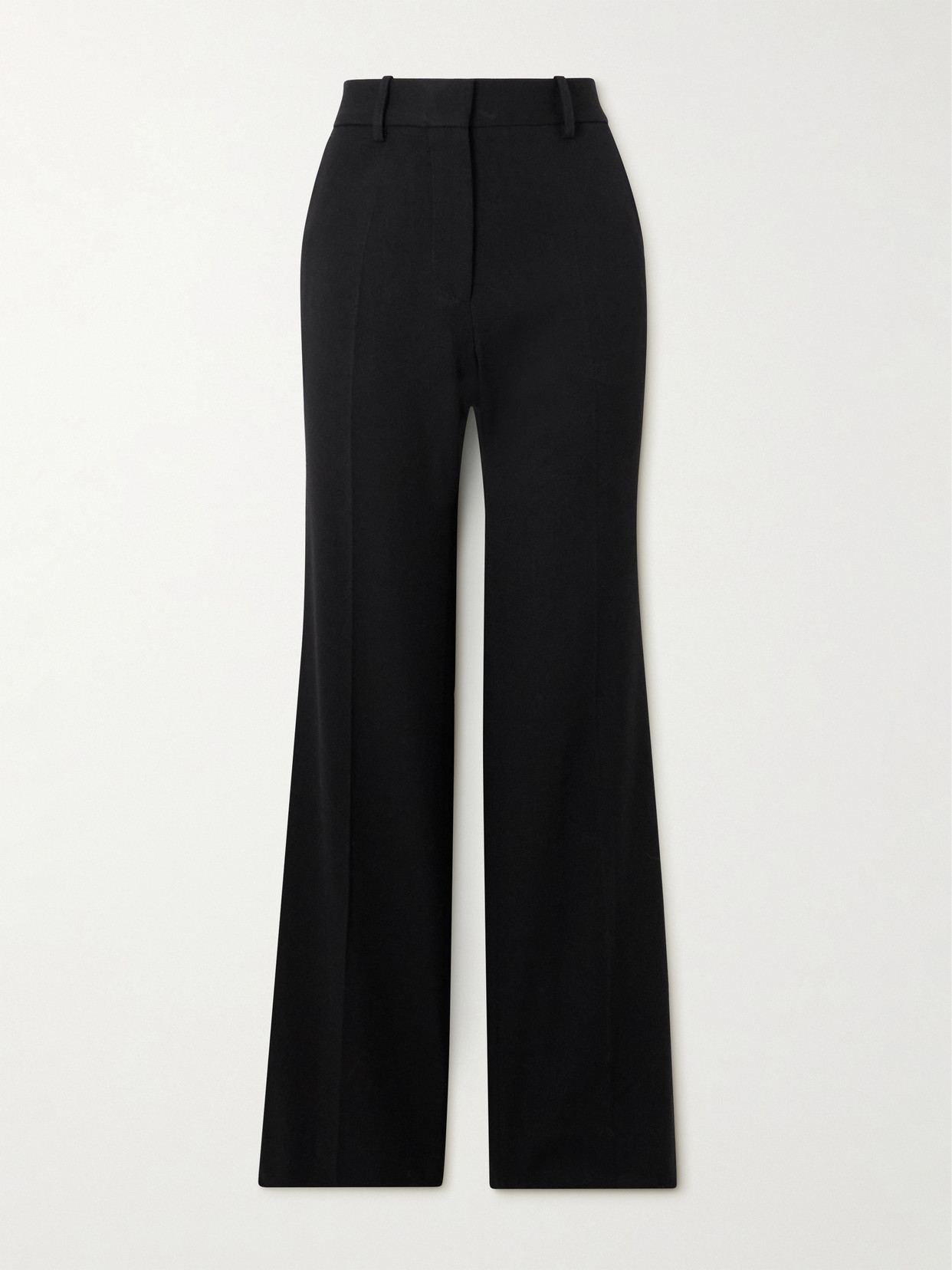 Victoria Beckham Grain De Poudre Straight-leg Pants In Black