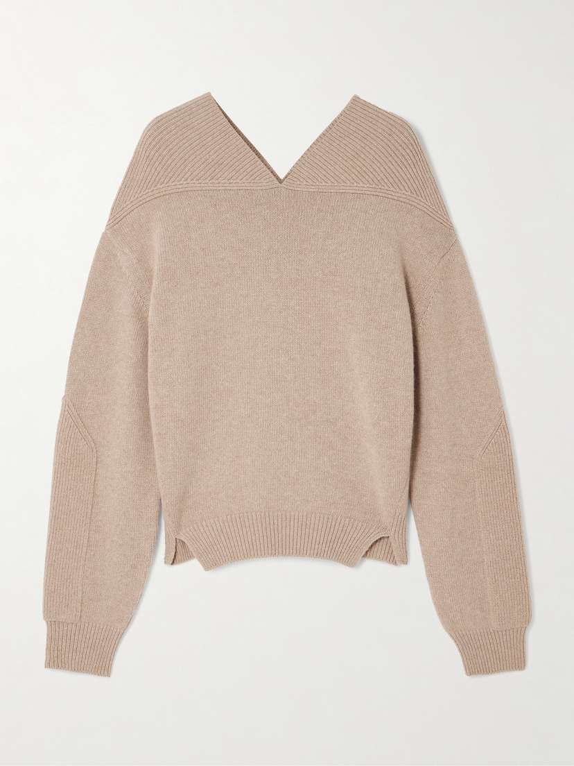 Victoria Beckham Ribbed Wool And Cashmere-blend Sweater