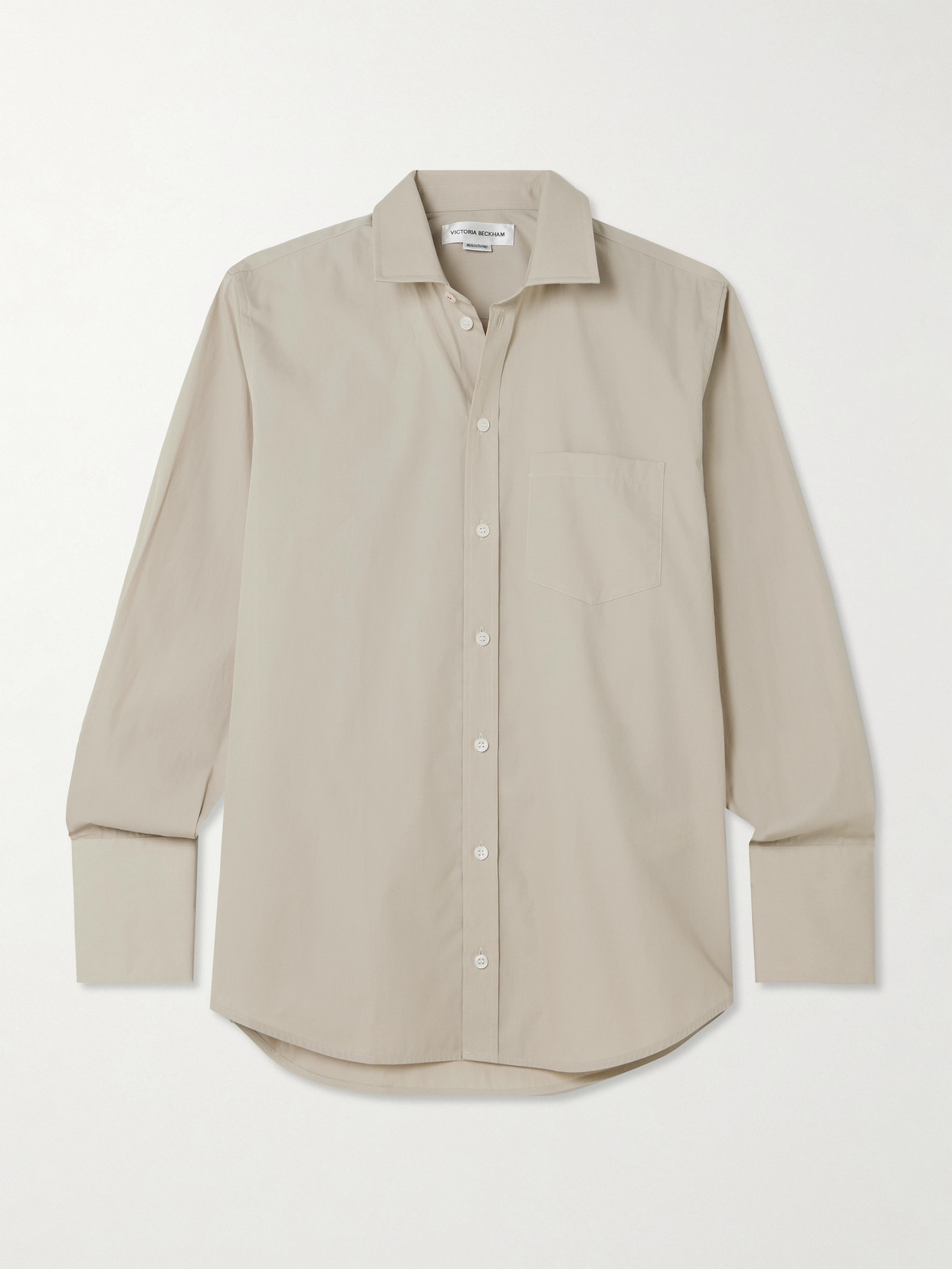 Victoria Beckham Cotton-poplin Shirt In Neutral