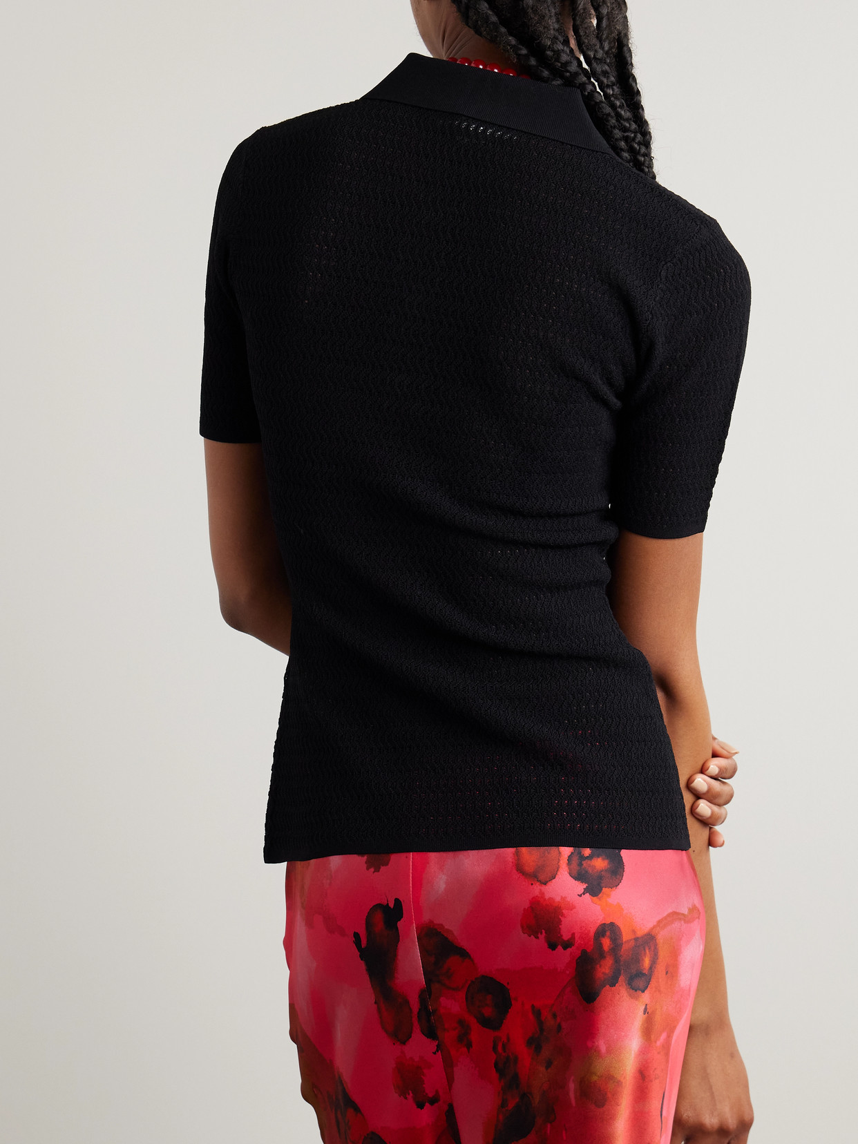 Pointelle-Knit Polo