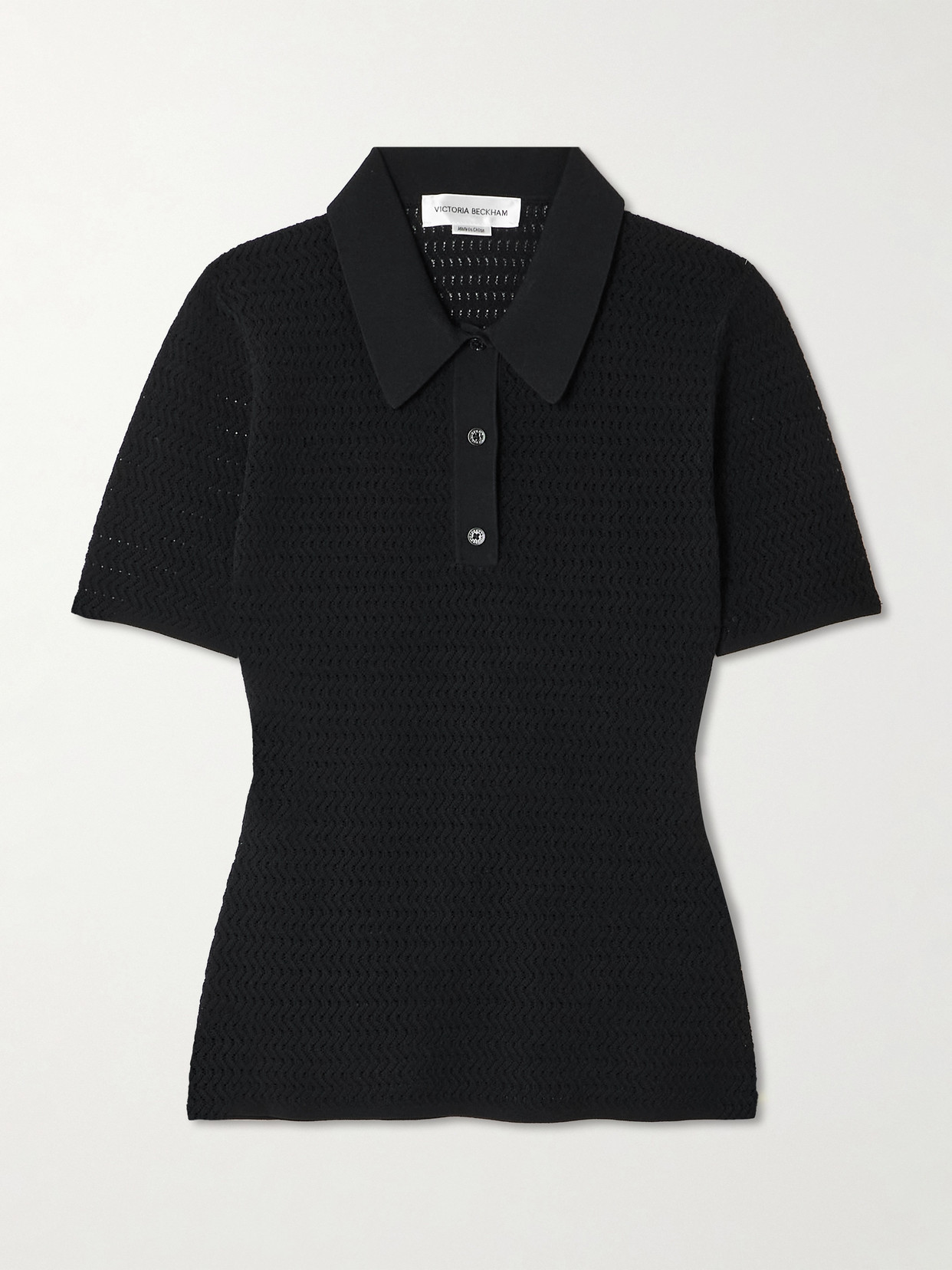 Pointelle-Knit Polo