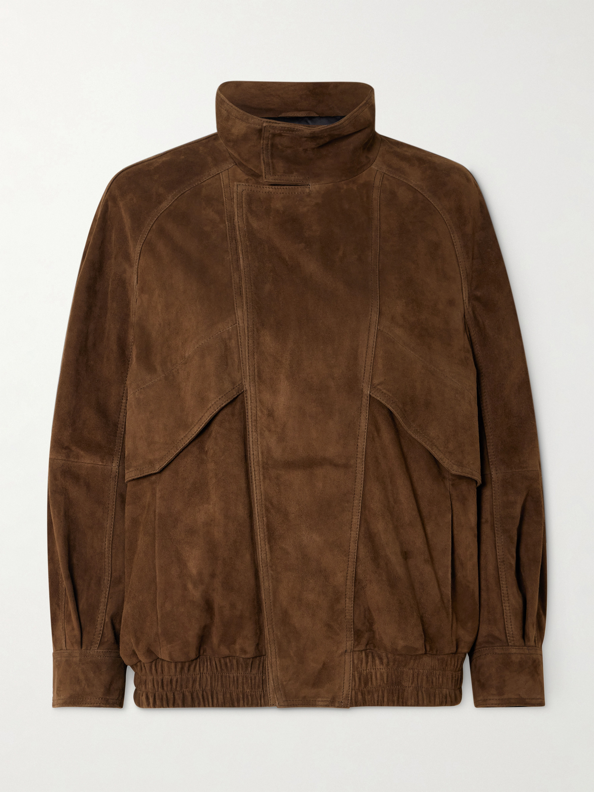 NOUR HAMMOUR Ariste oversized paneled suede jacket thumbnail