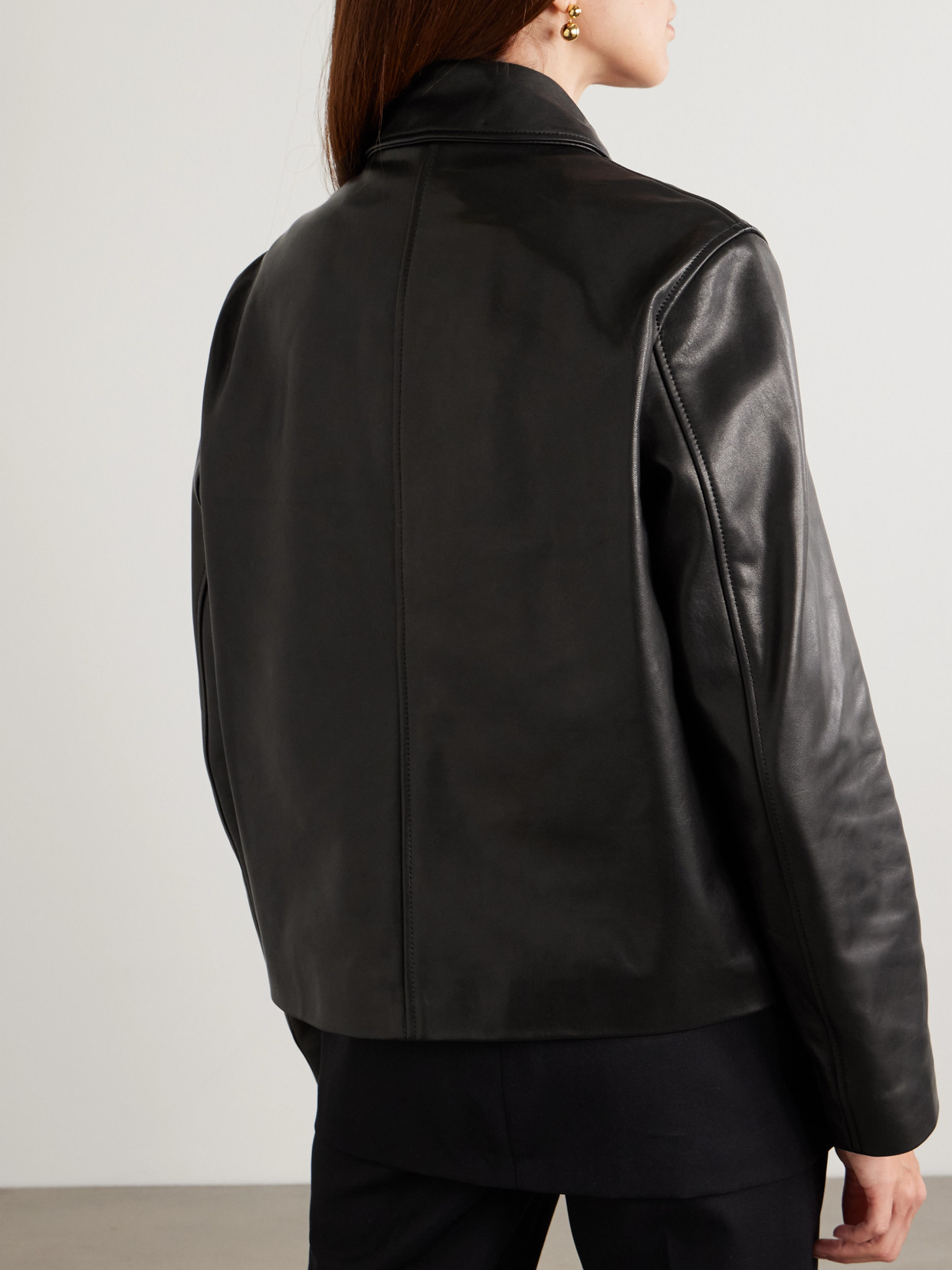 Nour Hammour Louise Leather Jacket In Black