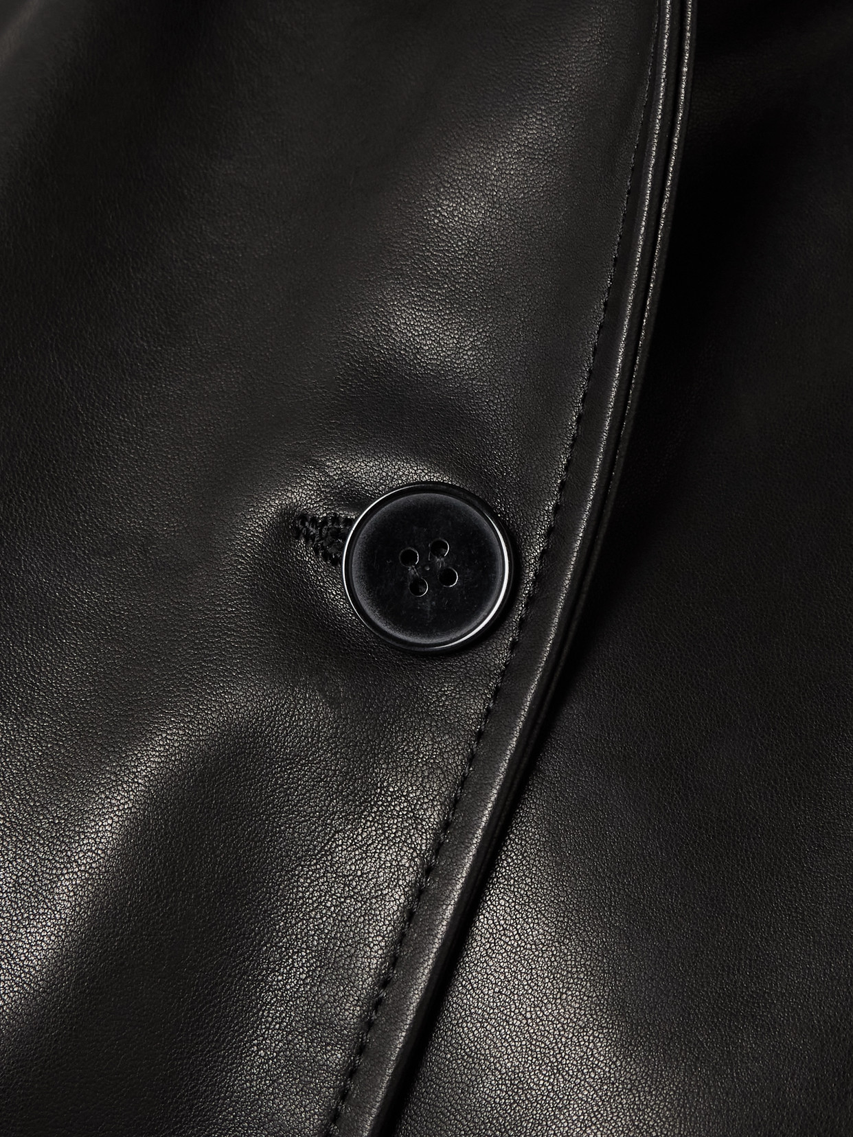 Nour Hammour Louise Leather Jacket In Black