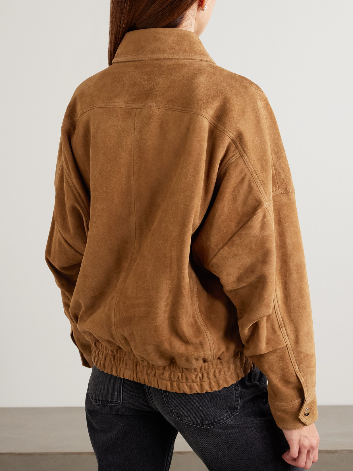 Nour Hammour Dalma Suede Bomber Jacket