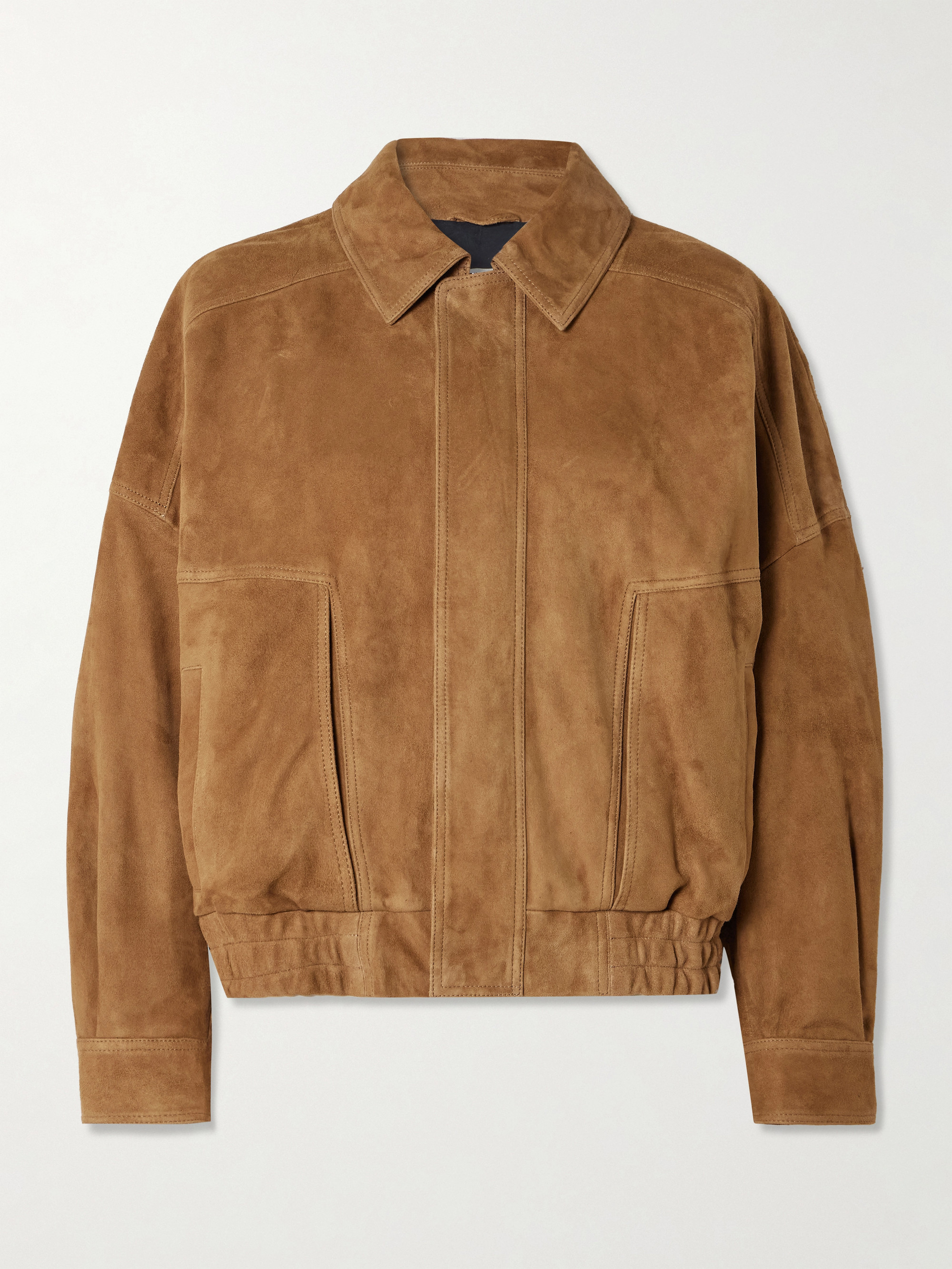 NOUR HAMMOUR Dalma suede bomber jacket thumbnail
