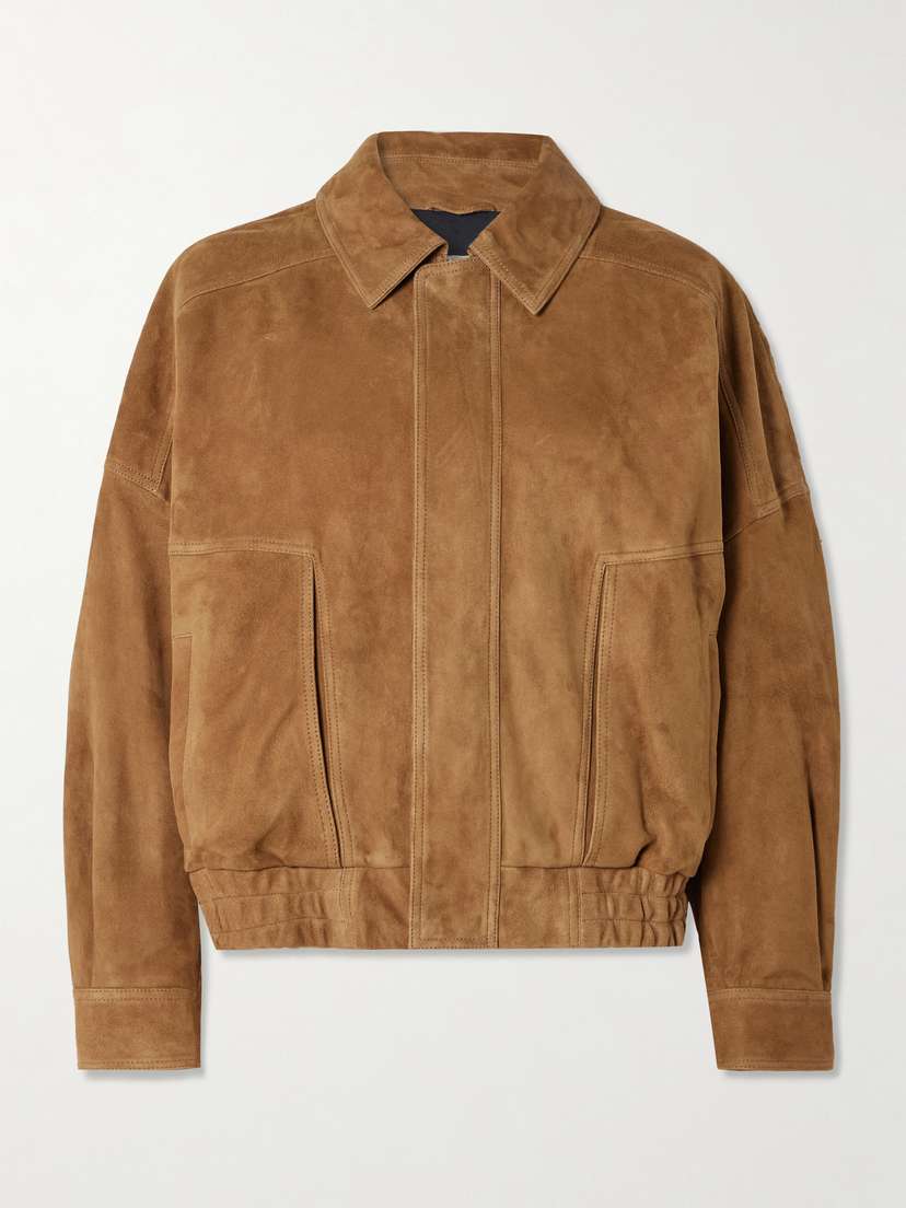 Nour Hammour Dalma Suede Bomber Jacket