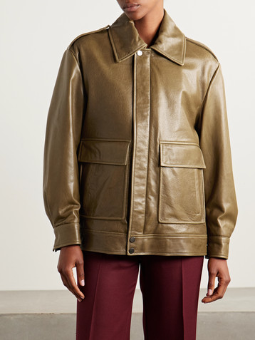 NOUR HAMMOUR Drey textured-leather jacket