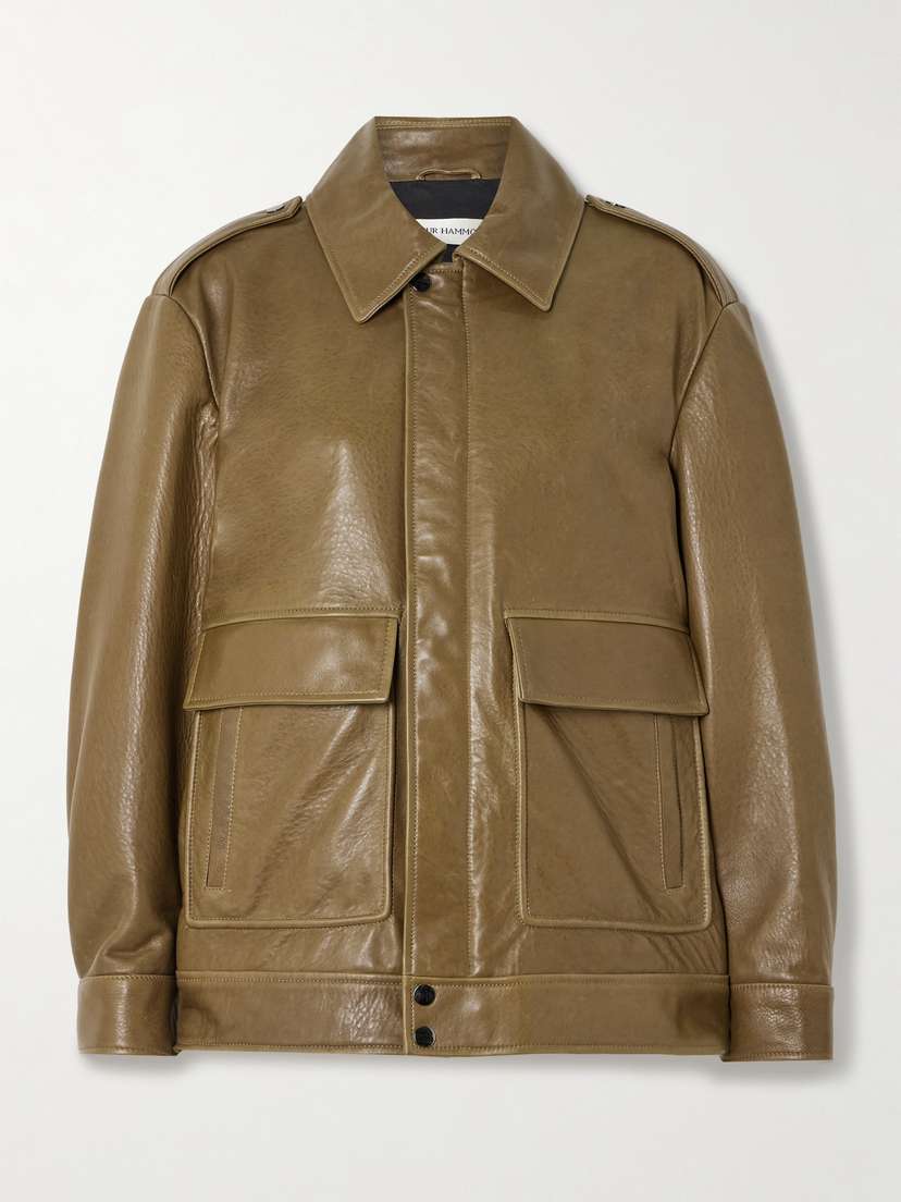 Nour Hammour Drey Textured-leather Jacket
