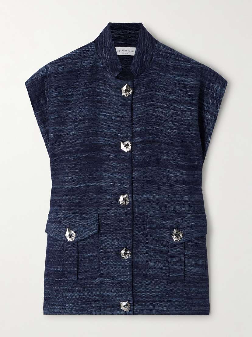 VIOLANTE NESSI Milly Silk-tweed Vest