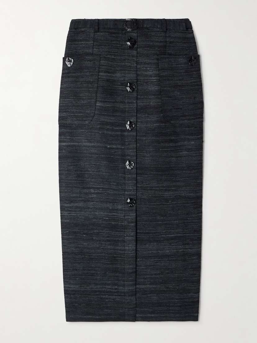 VIOLANTE NESSI Corot Silk-tweed Midi Skirt
