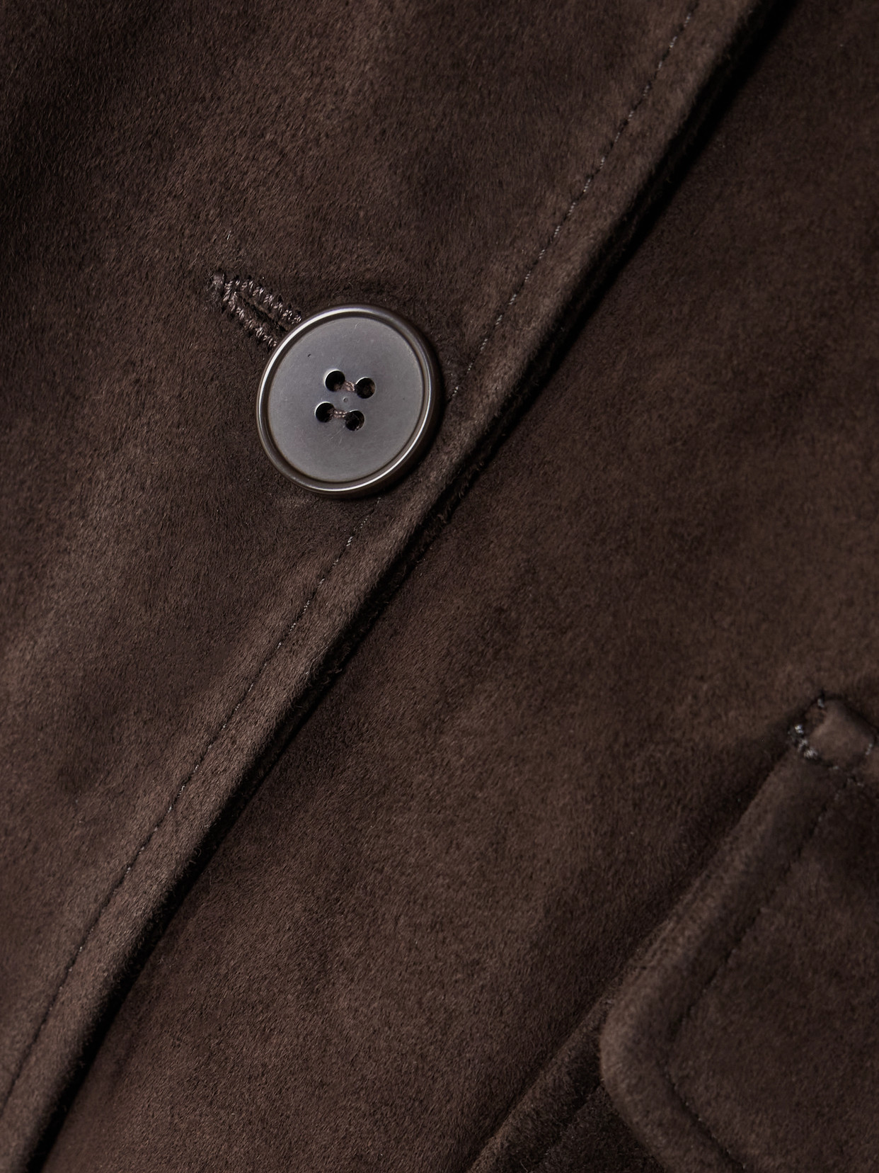 Nour Hammour Louise Suede Jacket In Brown