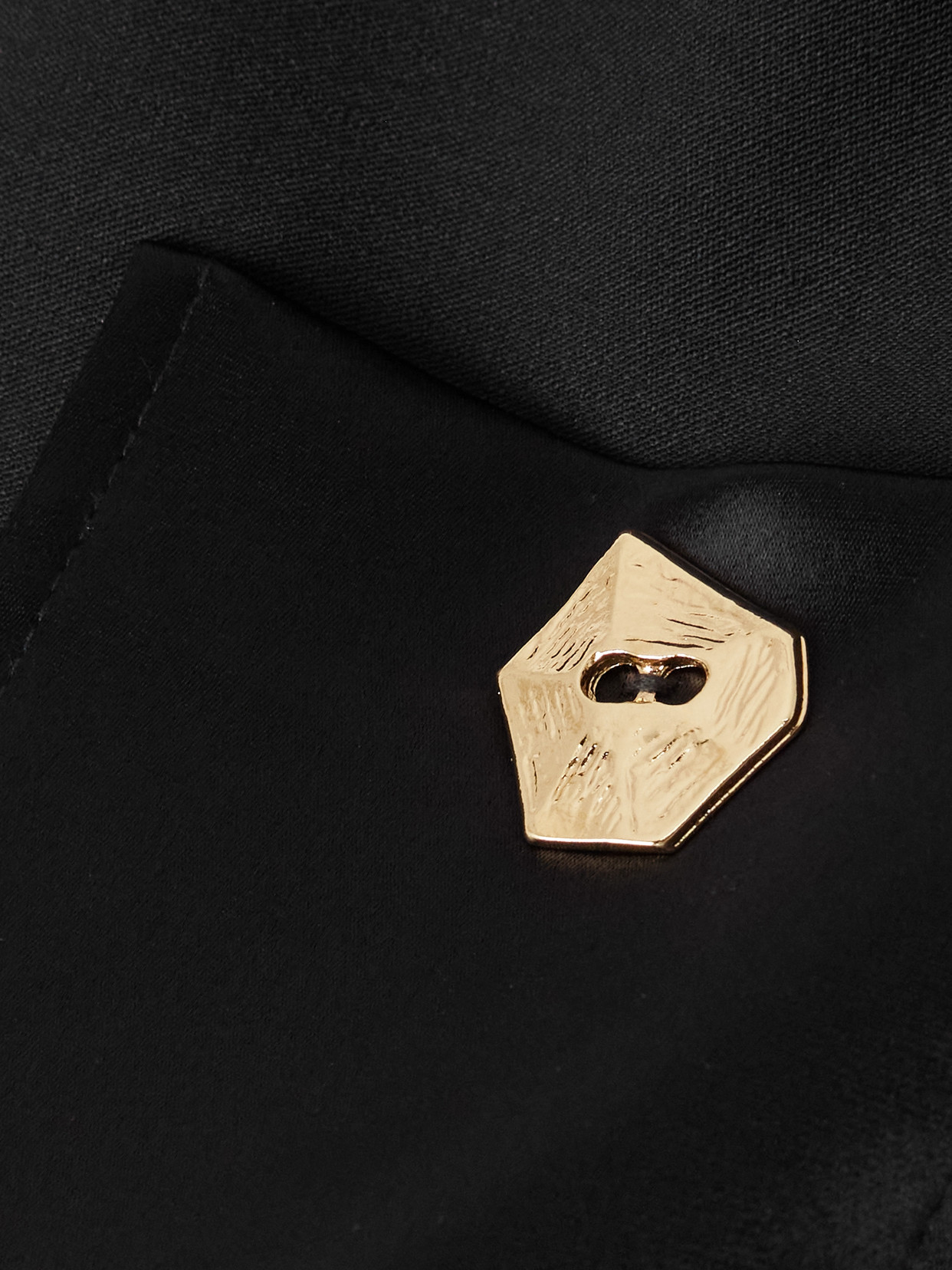 Violante Nessi Kelly Satin-paneled Wool-blend Crepe Jacket In Black