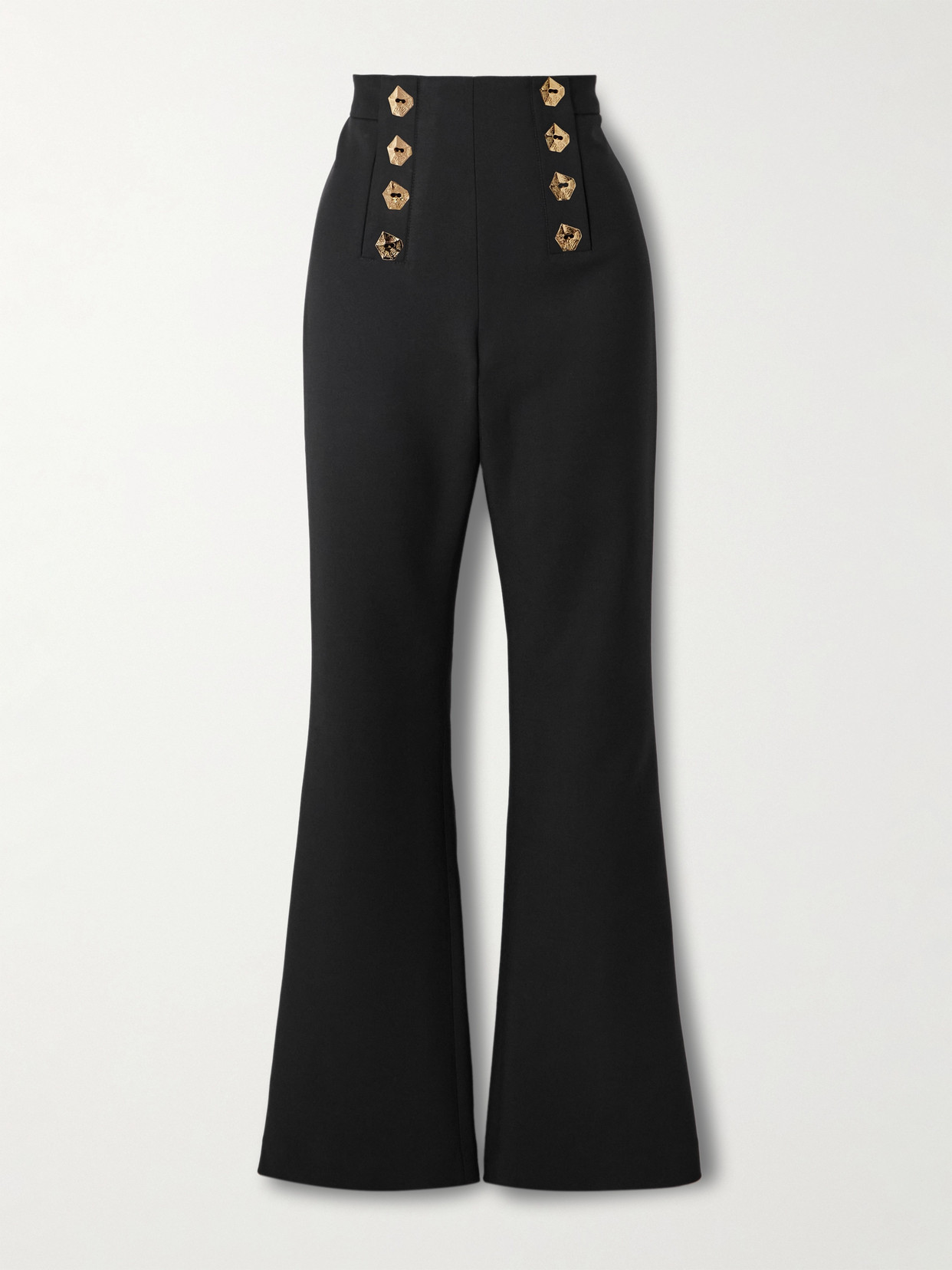 Violante Nessi Matisse Wool-blend Cady Flared Pants In Black