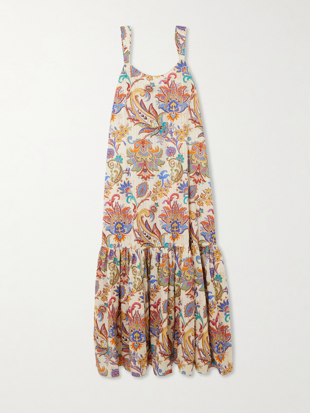 Etro Tiered Paisley-print Cotton Maxi Dress