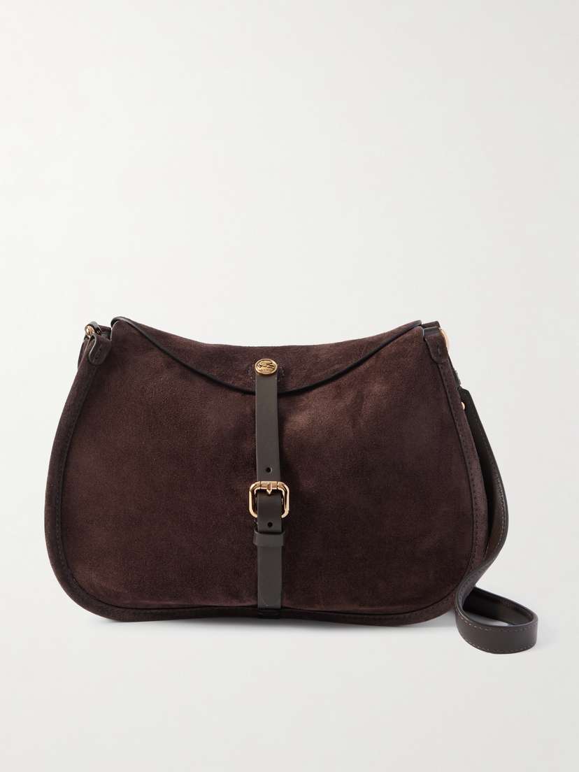 Etro Leather-trimmed Suede Shoulder Bag