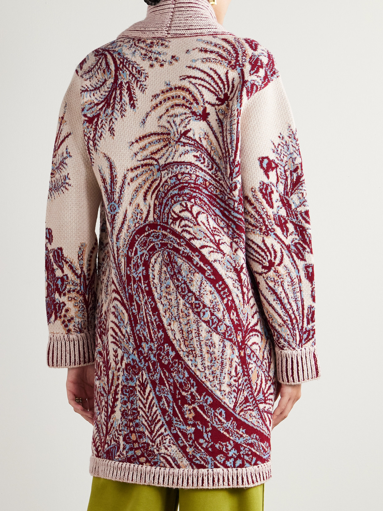 Etro Oversized Wool And Cotton-jacquard Cardigan