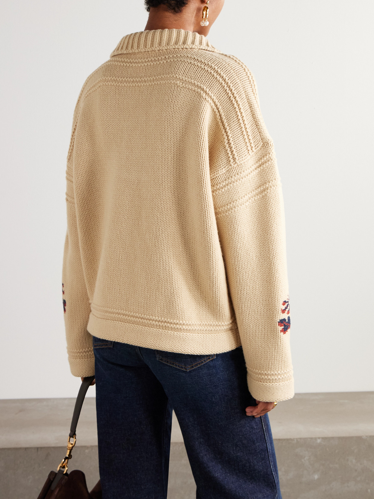 Etro Wool And Cashmere-blend Polo Sweater In Nude