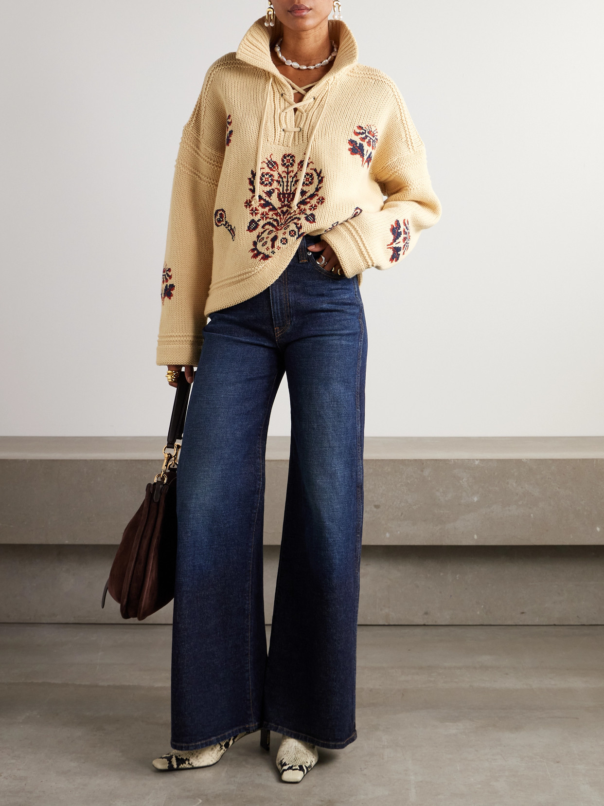 Etro Wool And Cashmere-blend Polo Sweater In Nude