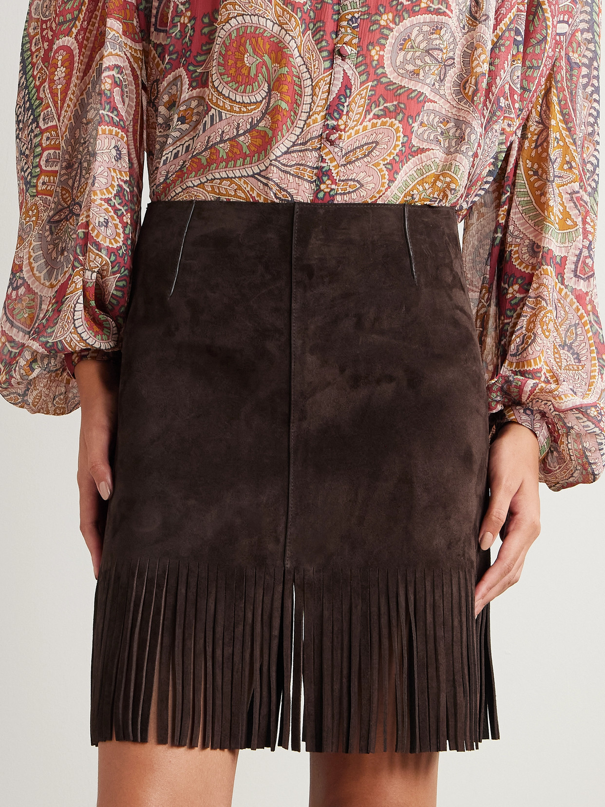 Etro Fringed Suede Mini Skirt