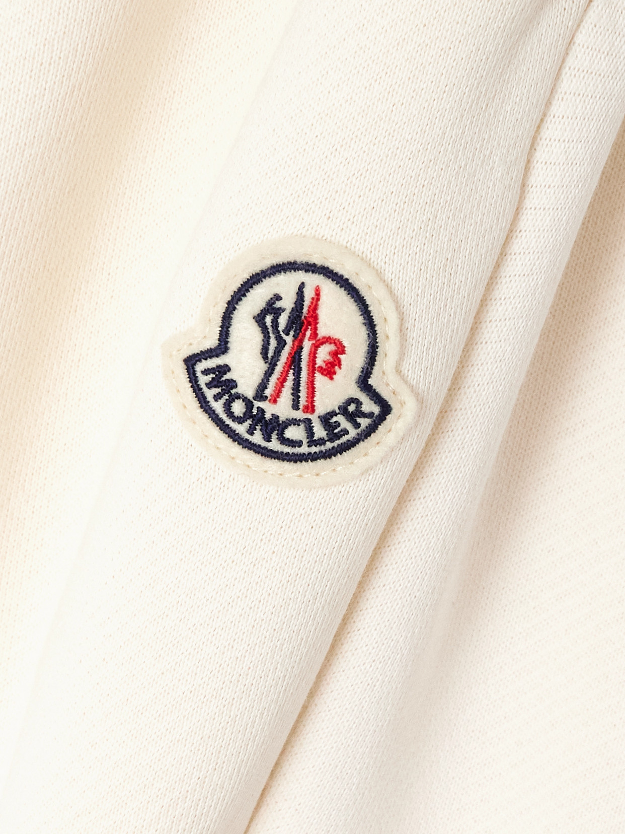 Moncler Appliquéd Cotton-blend Jersey Sweatpants In Multi