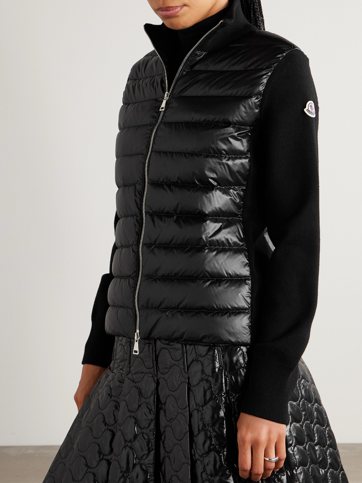 And Quilted Shell Down Cardigan