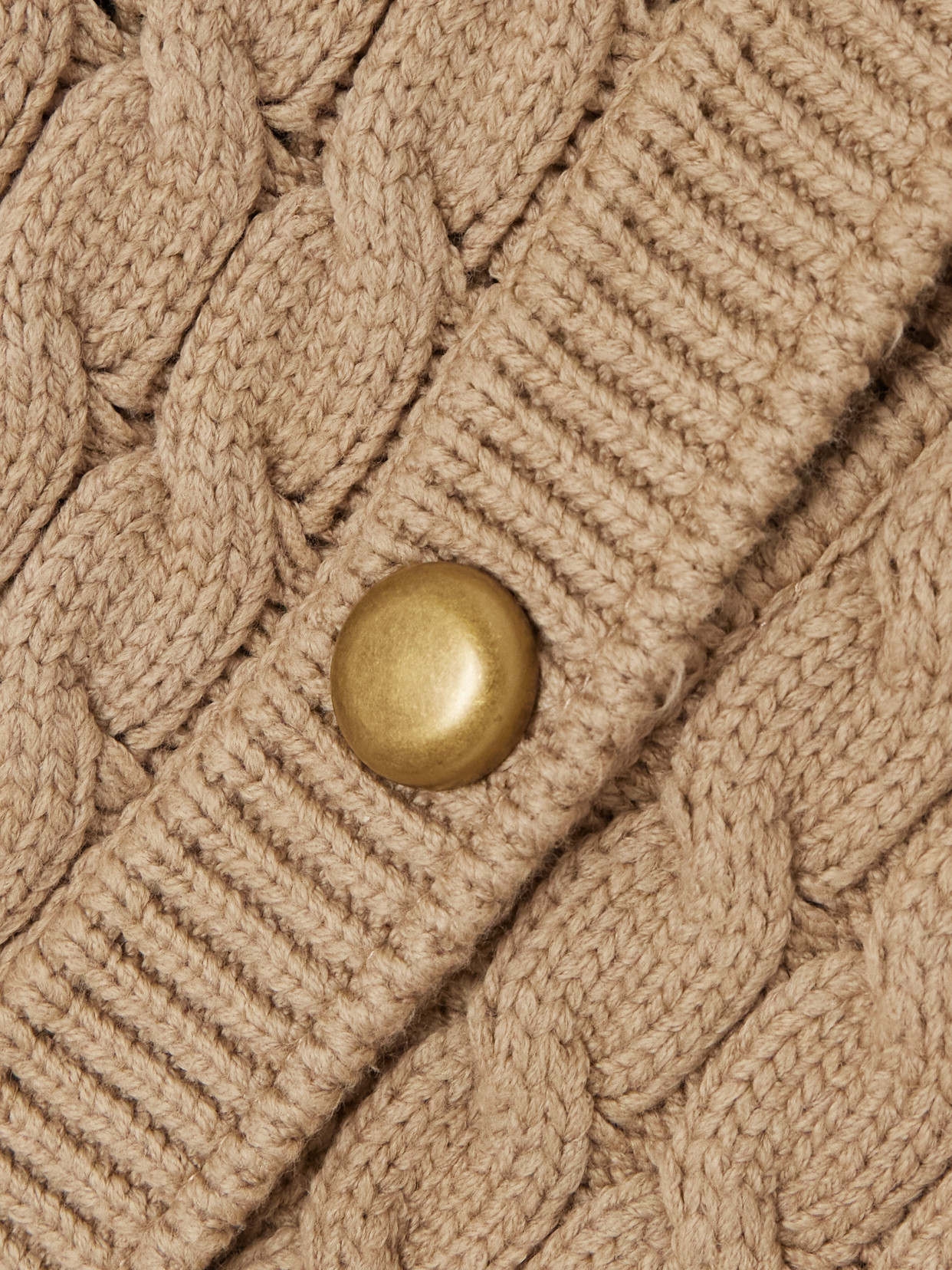 Moncler Appliquéd Cable-knit Cotton-blend Cardigan