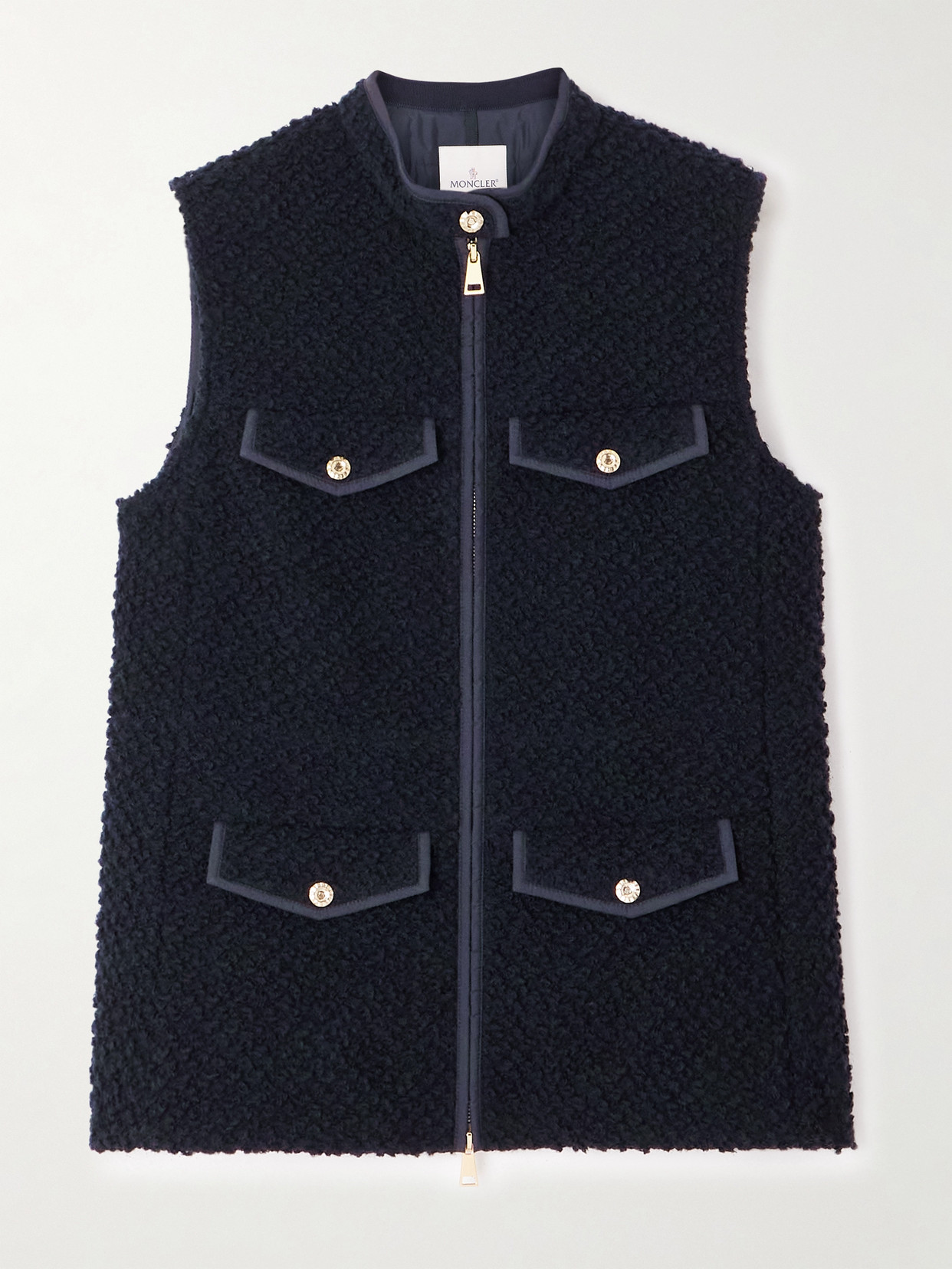 Moncler Fallavier Virgin Wool Down Vest In Blue
