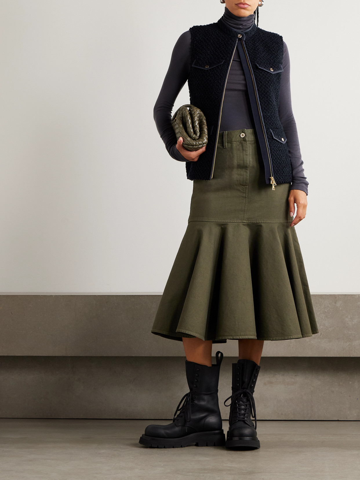 Fallavier Appliquéd Quilted Shell And Wool-Bouclé Down Vest