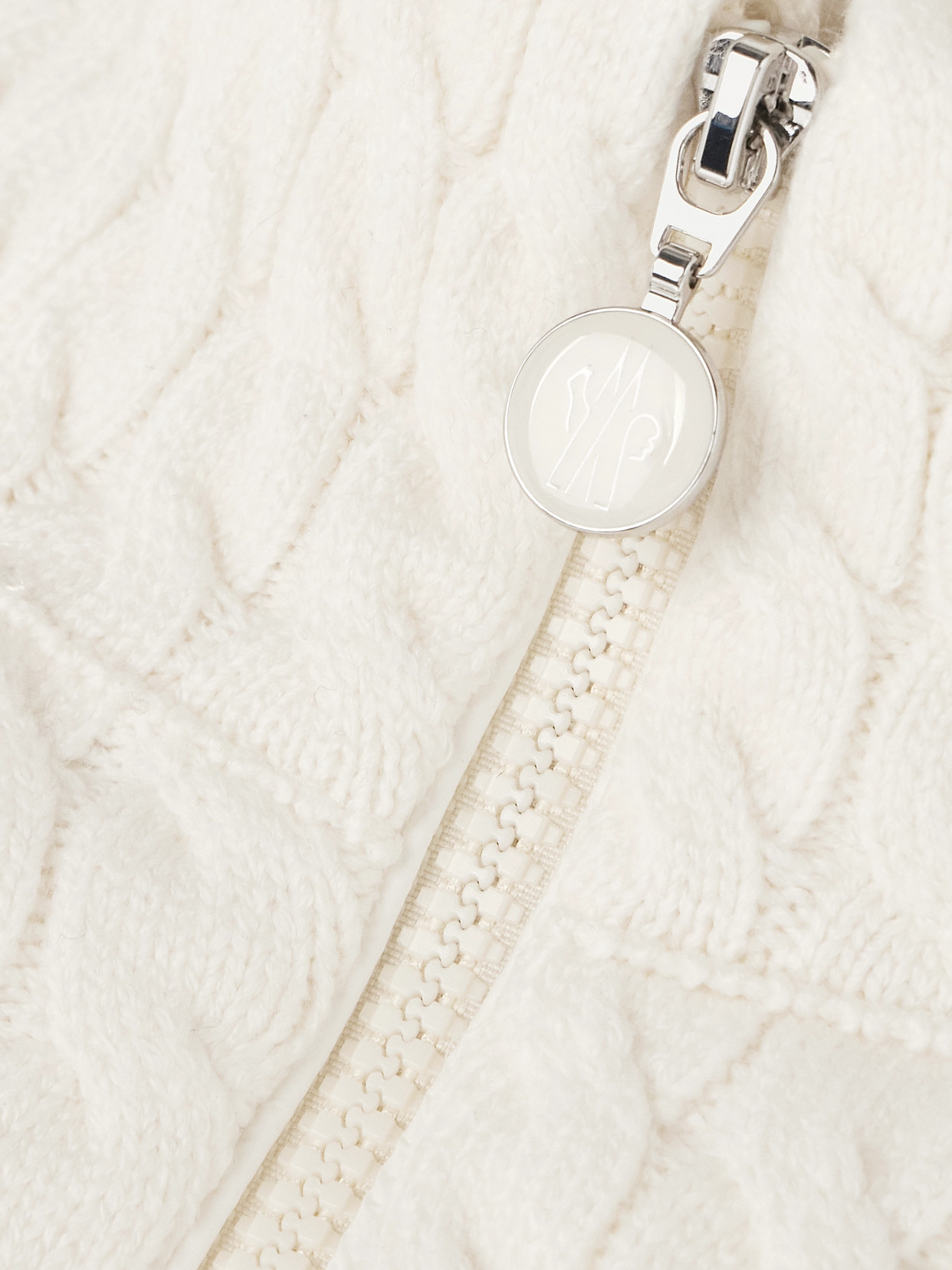 Moncler Quilted Padded Cable-knit Cotton-blend Down Jacket