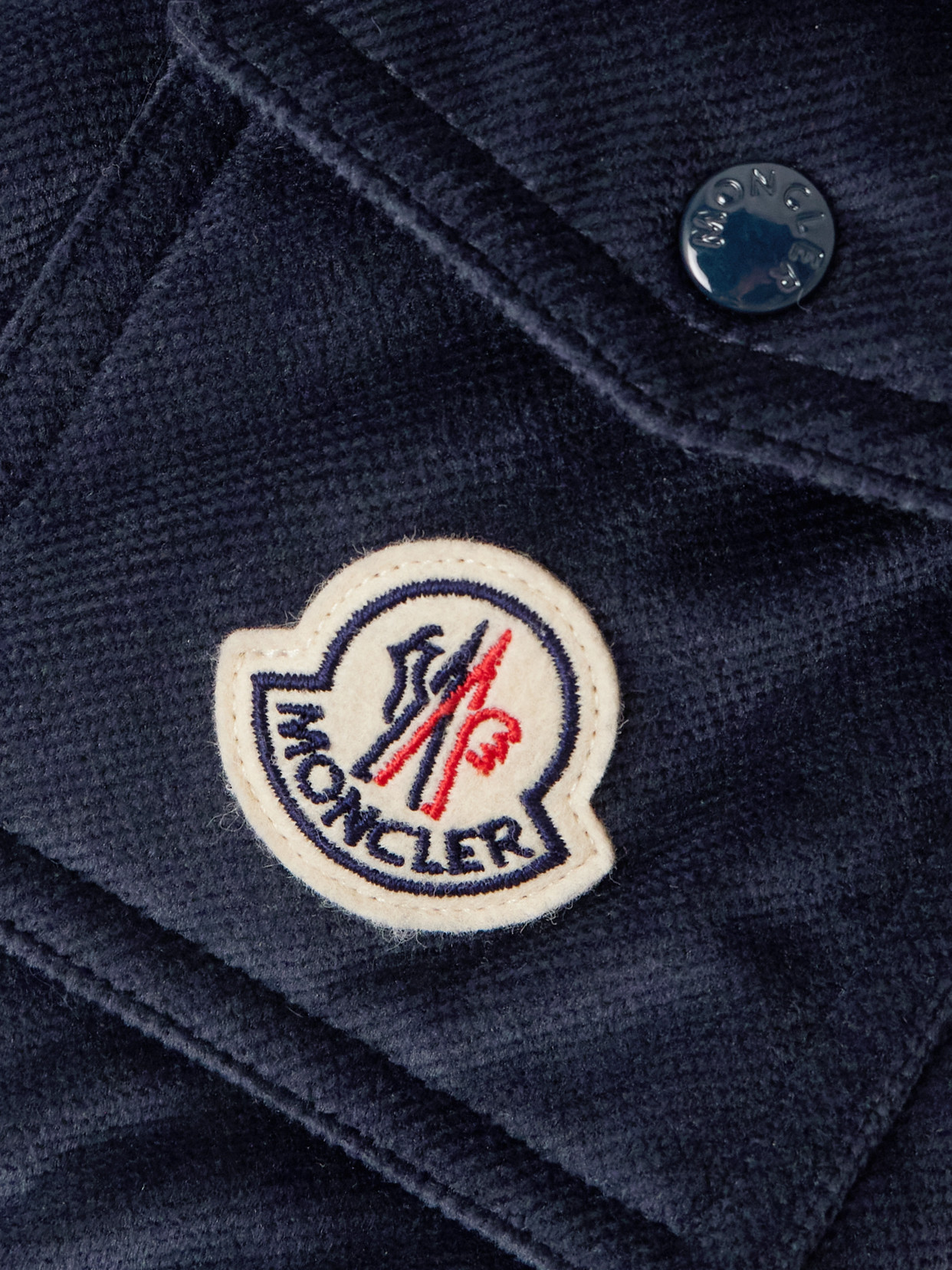 Moncler Barante Quilted Velour Hooded Down Jacket