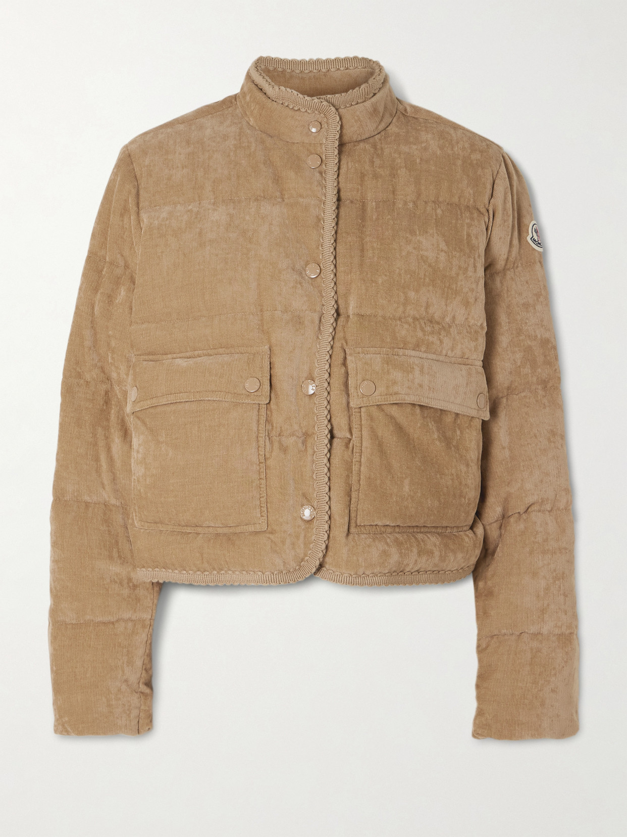 Moncler Essarts Ricrac-trimmed Quilted Padded Down Corduroy Jacket In Multi