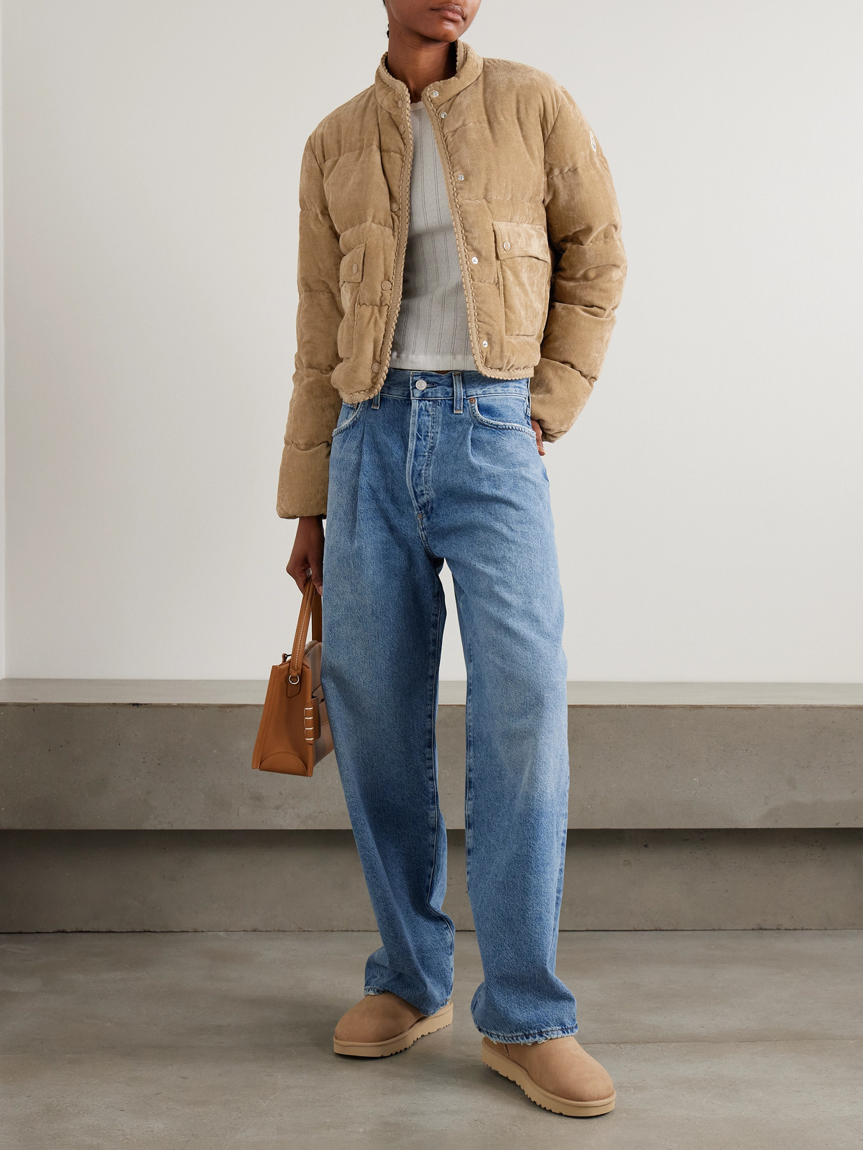 Moncler Essarts Ricrac-trimmed Quilted Padded Down Corduroy Jacket In Multi