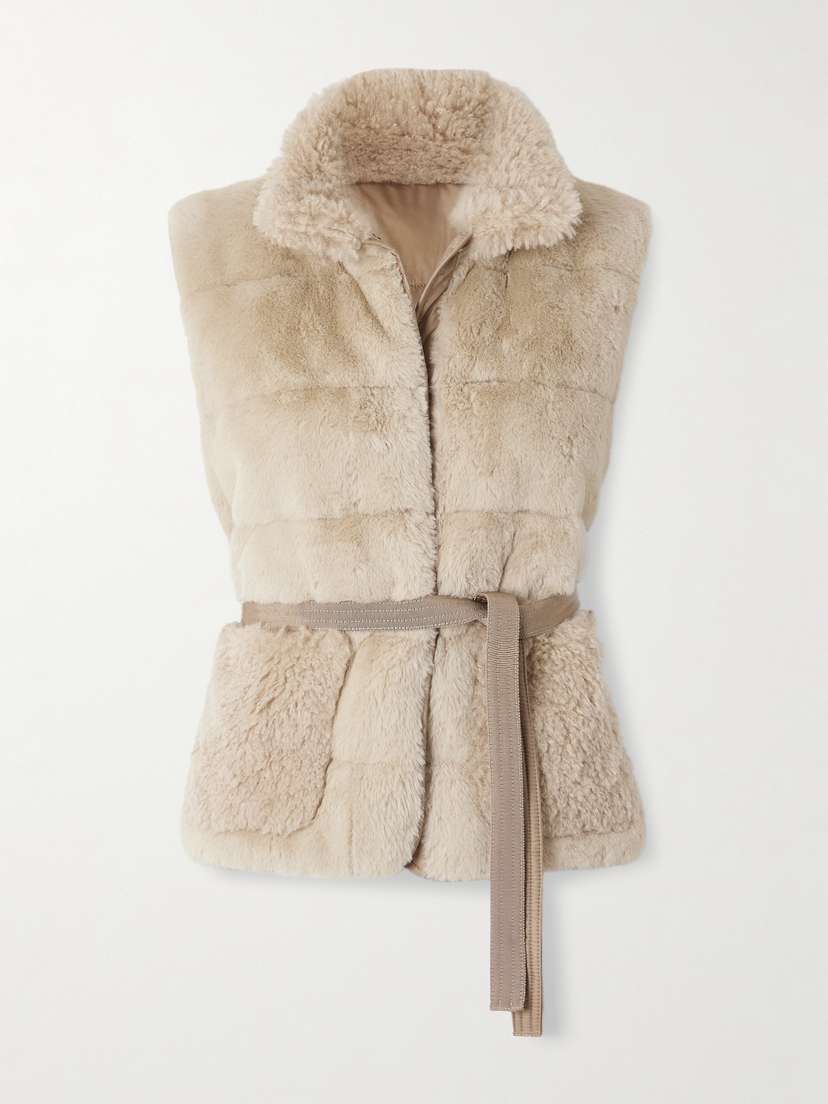 Moncler Joui Belted Plush Down Gilet