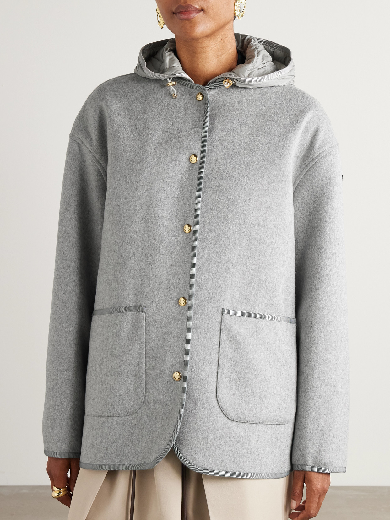 Moncler Reposse Convertible Wool And Cashmere-blend Jacket