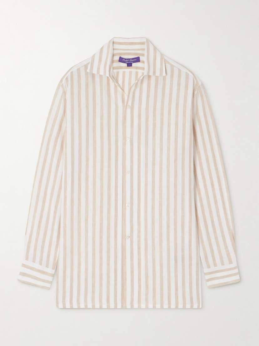 Ralph Lauren Collection Capri Striped Linen Shirt