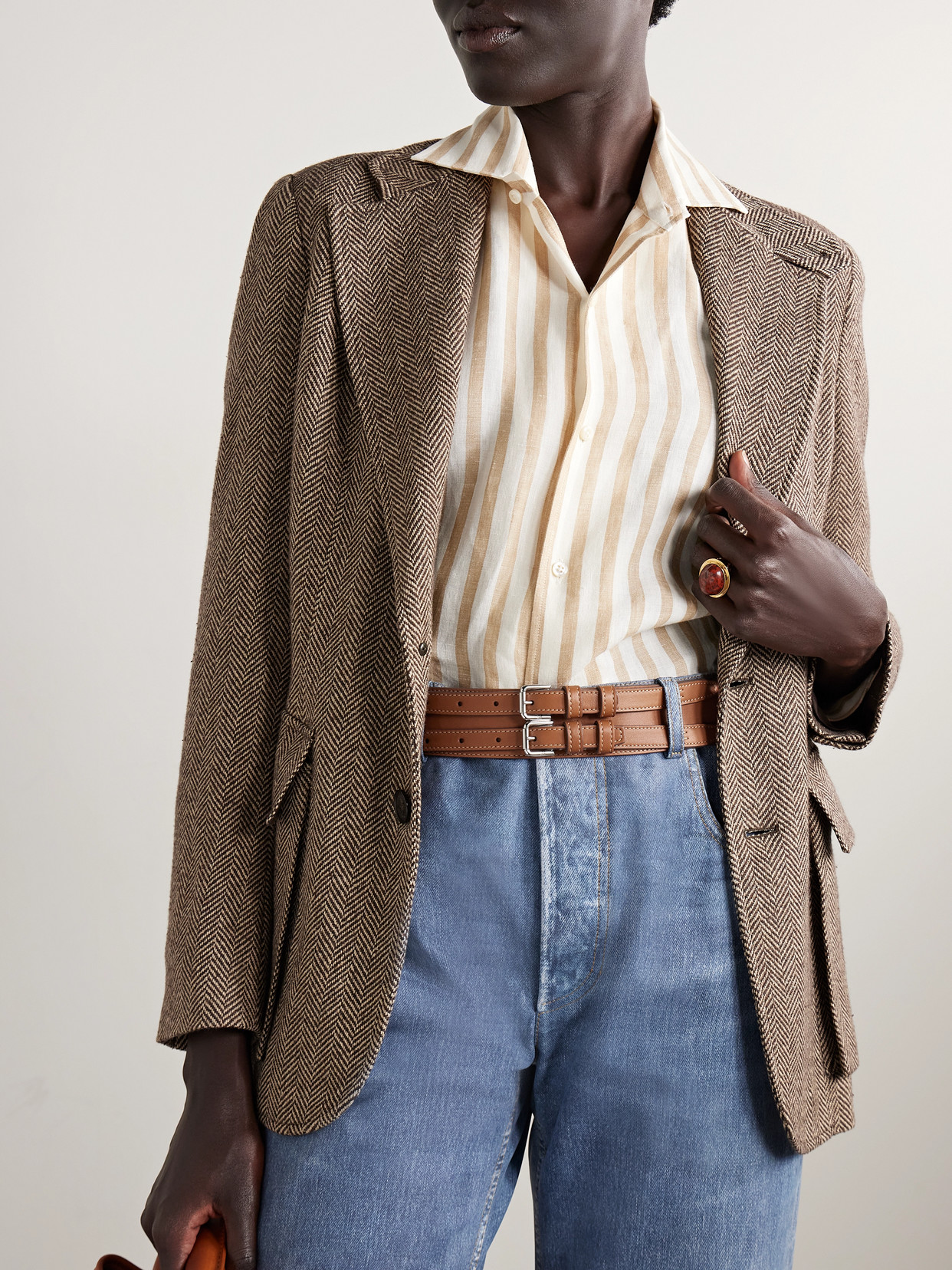 Ralph Lauren Leather Belt In Brown