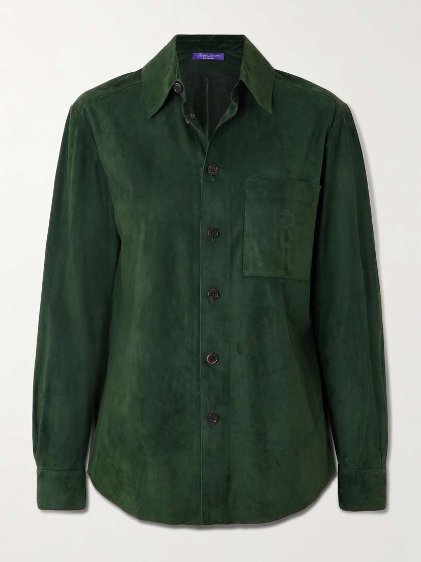 Ralph Lauren Collection Tyler Debossed Suede Overshirt