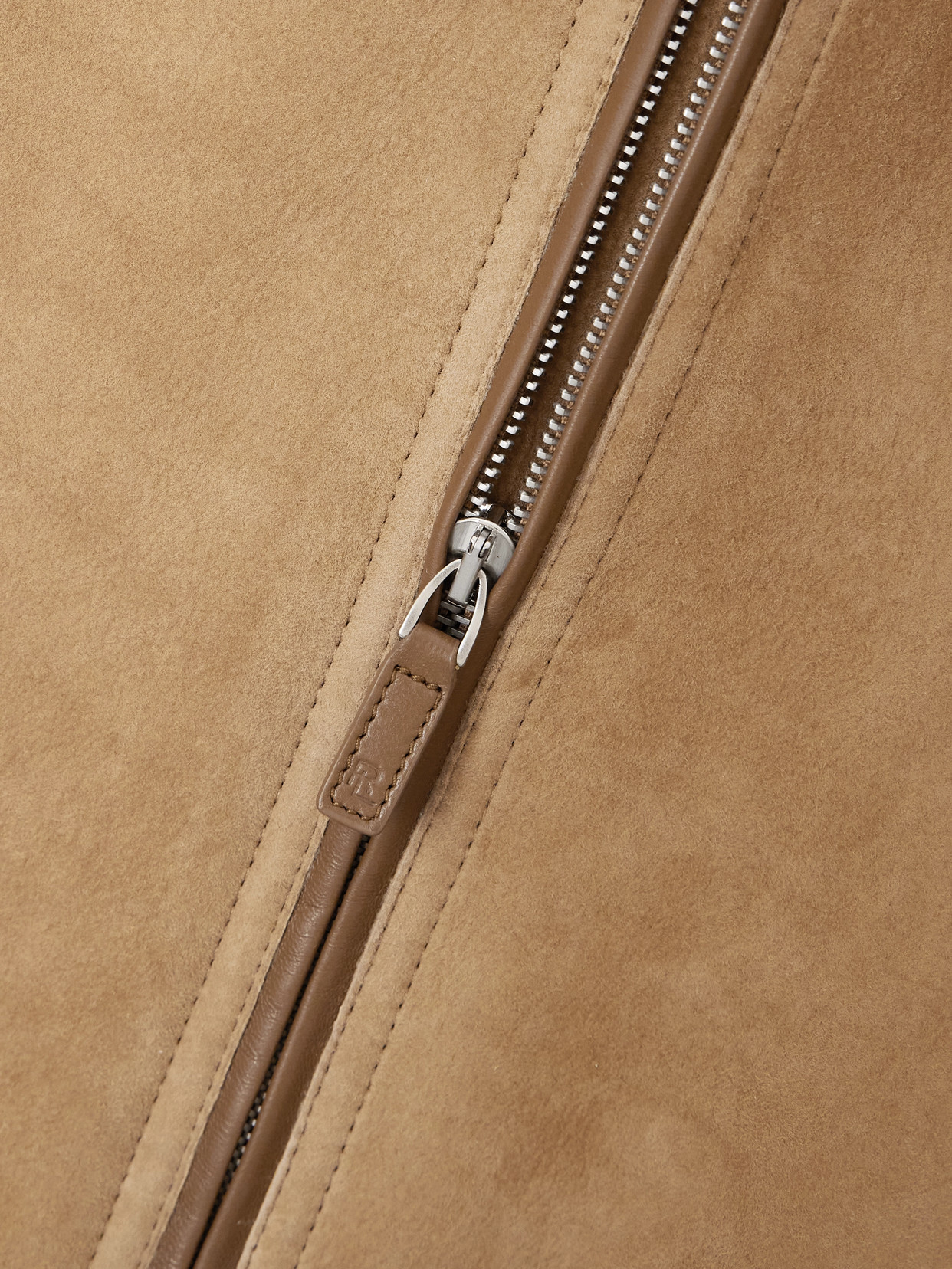 Ralph Lauren Morrison Shearling-trimmed Suede Jacket In Brown