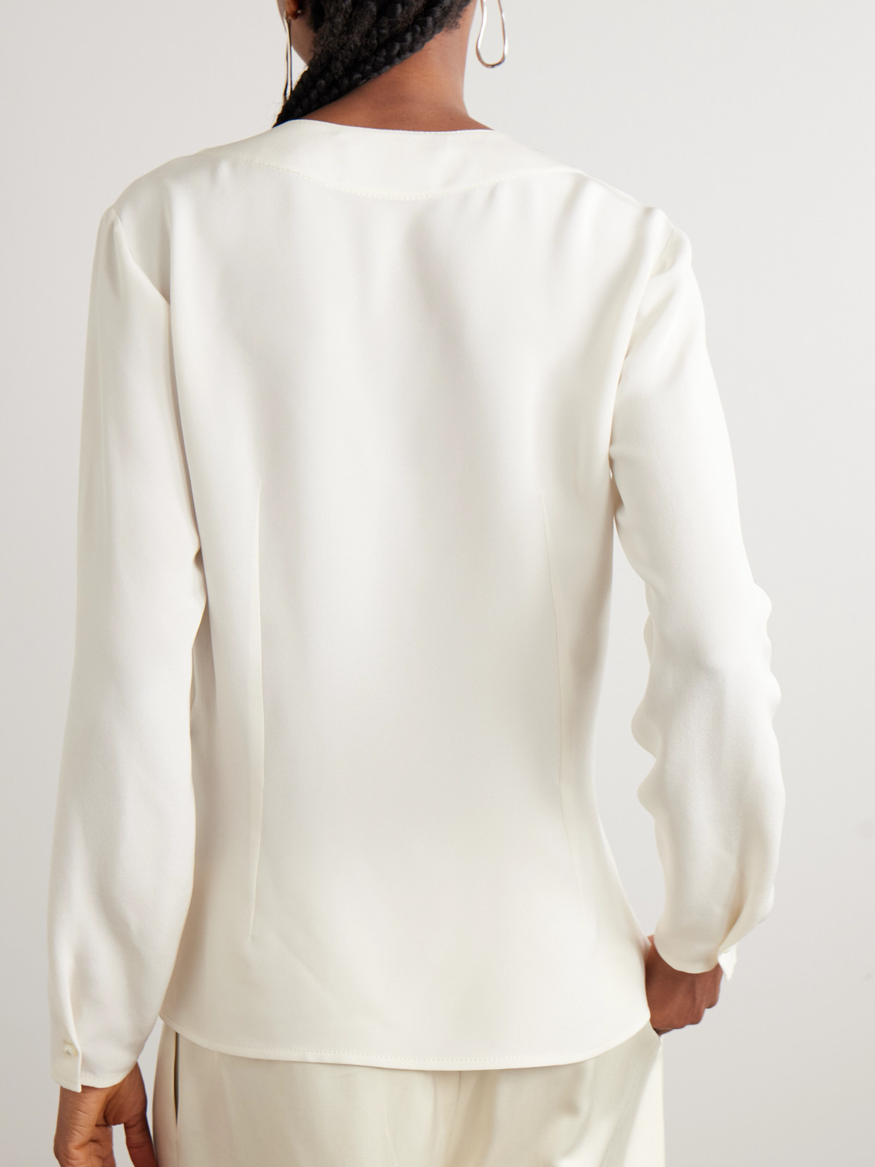 Collection - Liora Wrap-Effect Silk Crepe De Chine Blouse