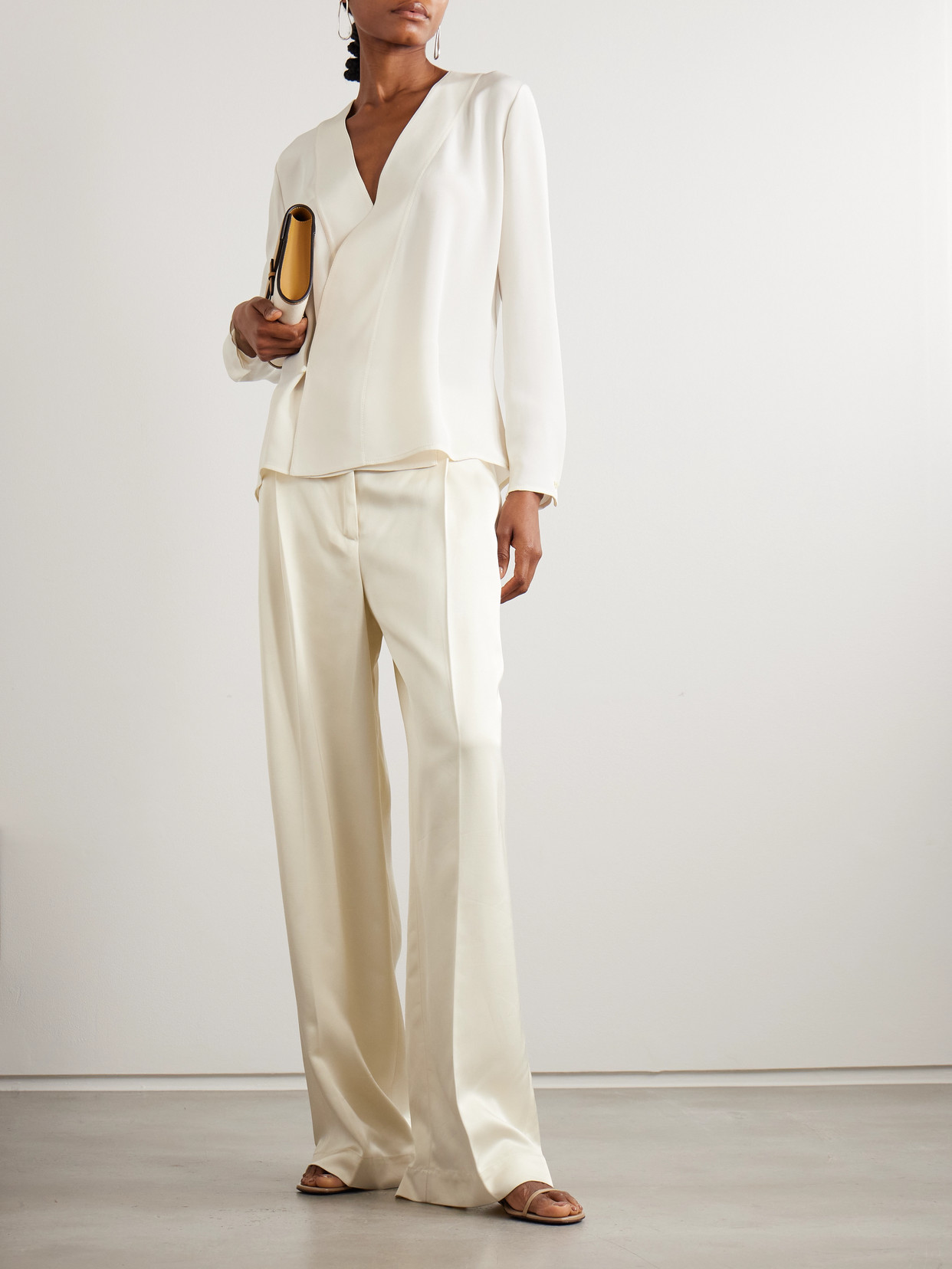 Collection - Liora Wrap-Effect Silk Crepe De Chine Blouse