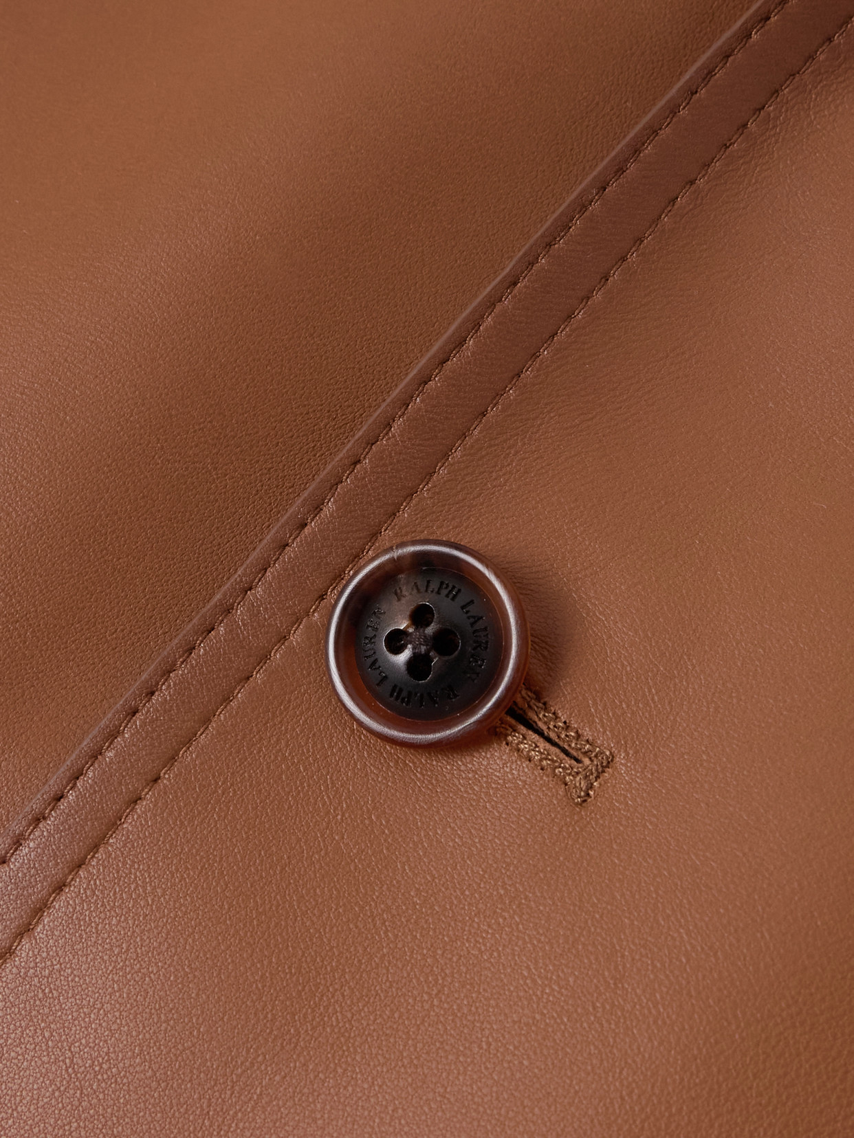 Ralph Lauren Naylor Burnished Lambskin Jacket In Brown