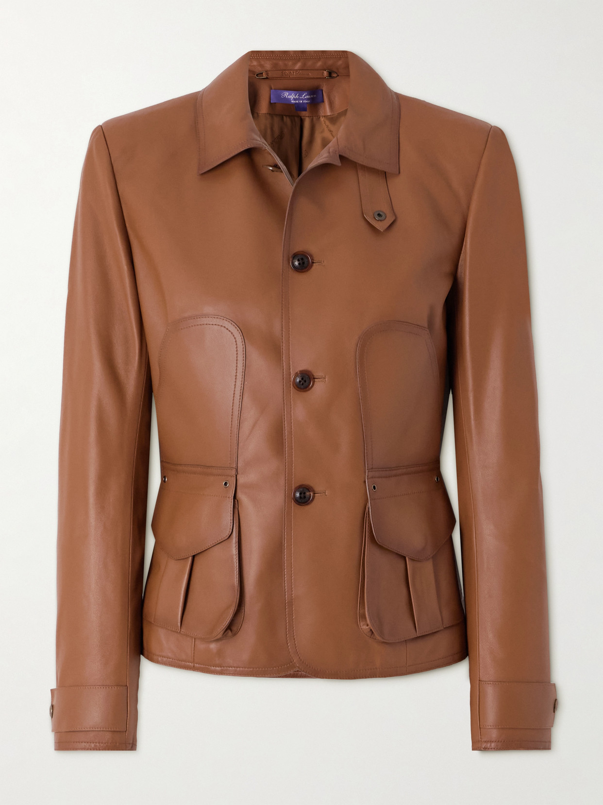 Ralph Lauren Naylor Burnished Lambskin Jacket In Brown