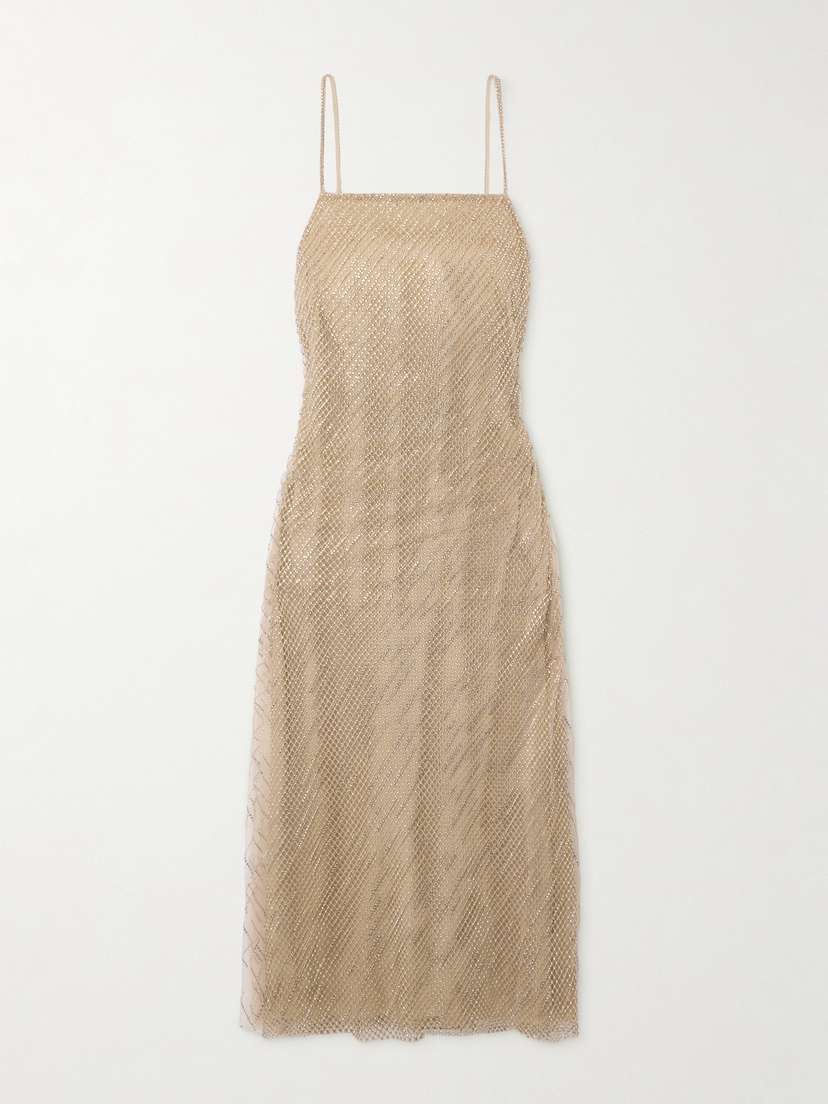 Ralph Lauren Collection Donnely Crystal-embellished Tulle Midi Dress